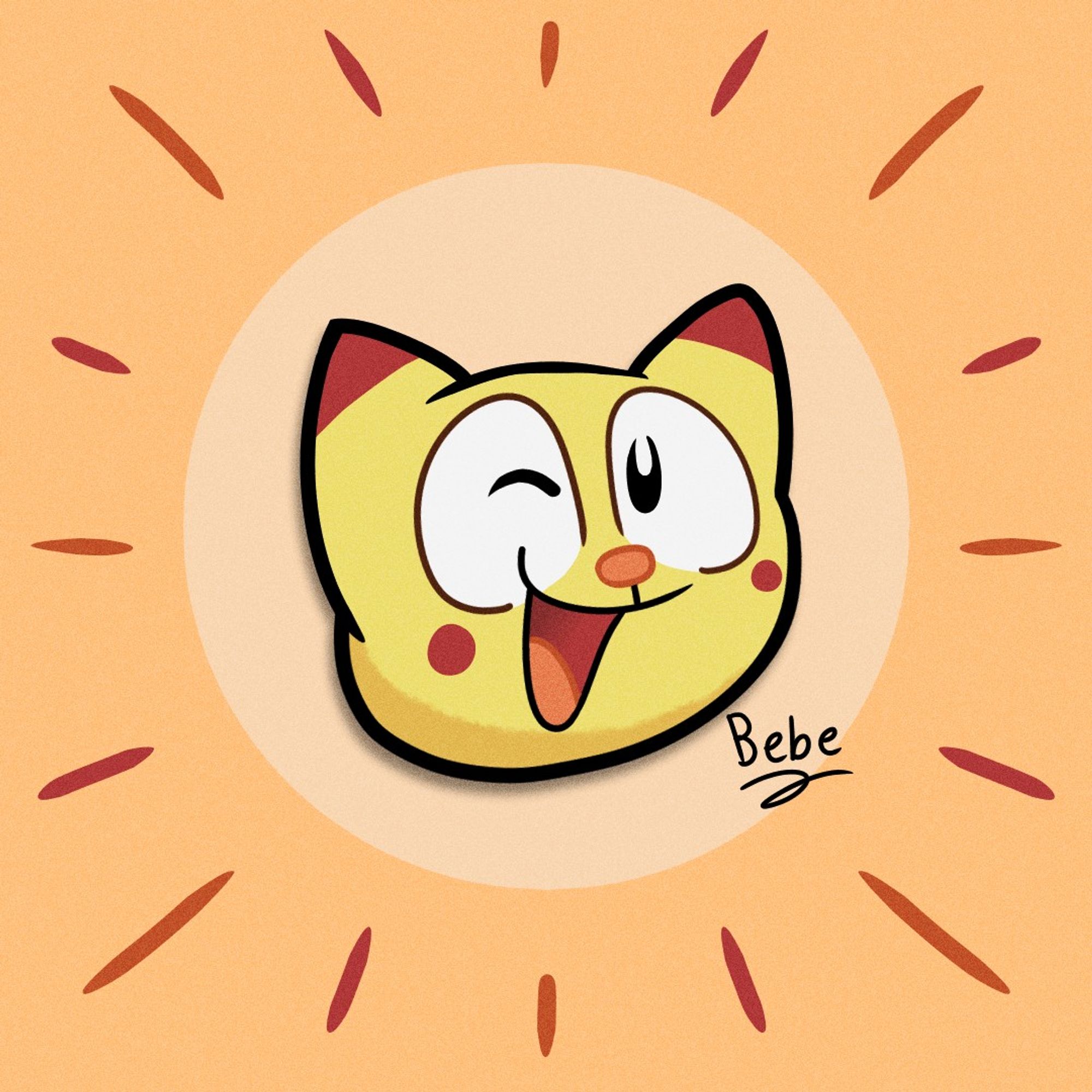 (Sunny Cat) 1/12/2024

A headshot of a yellow winking cat in an orange background.