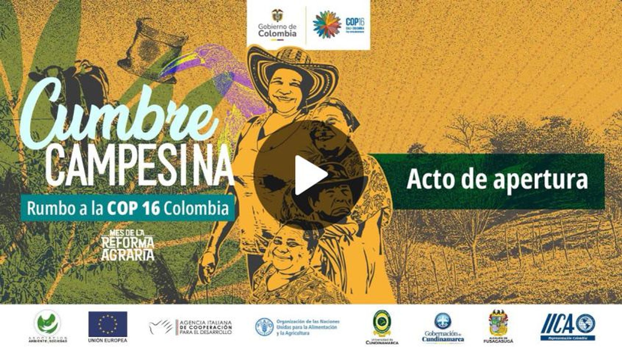 🔴 https://www.youtube.com/live/G-RXBEiZqeQ 
ES |  #CumbreCampesina rumbo a la #COP16Colombia 🌾 Desde Fusagasugá (Cundinamarca), abrimos el camino para que las voces de los pueblos rurales, campesinos y étnicos, guardianes de la vida y la #biodiversidad, se escuchen fuerte y claro. 🌍👨🏾‍🌾👩🏾‍🌾 ¡únete a esta lucha por la #ReformaAgraria y la #PazConLaNaturaleza!

EN | #CumbreCampesina towards #COP16Colombia 🌾 From Fusagasugá Cundinamarca, we open the way for the voices of rural, peasant and ethnic peoples, guardians of life and #biodiversity, to be heard loud and clear. 🌍👨🏾‍🌾👩🏾‍🌾 Join this fight for #AgrarianReform and #PeaceWithNature! 

FR | #CumbreCampesina vers la #COP16Colombie 🌾 Depuis Fusagasugá Cundinamarca, nous ouvrons la voie pour que les voix des peuples ruraux, paysans et ethniques, gardiens de la vie et de la #biodiversité, soient entendues haut et fort. 🌍👨🏾‍🌾👩🏾‍🌾 Rejoignez ce combat pour la #RéformeAgraire et la #PaixAvecLaNature !