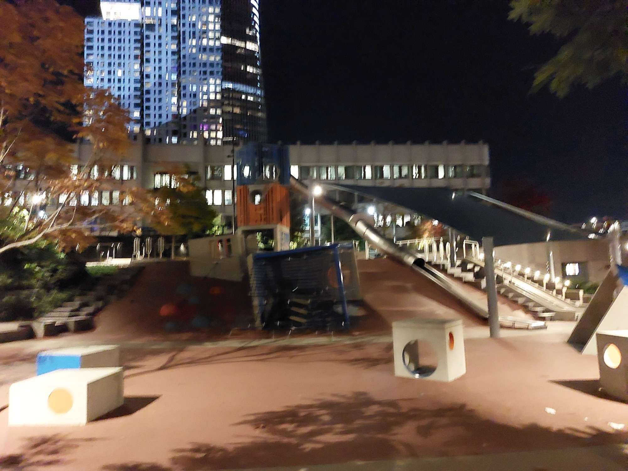 The "cop slide" in Boston, of the viral meme fame, standing menacingly at night.