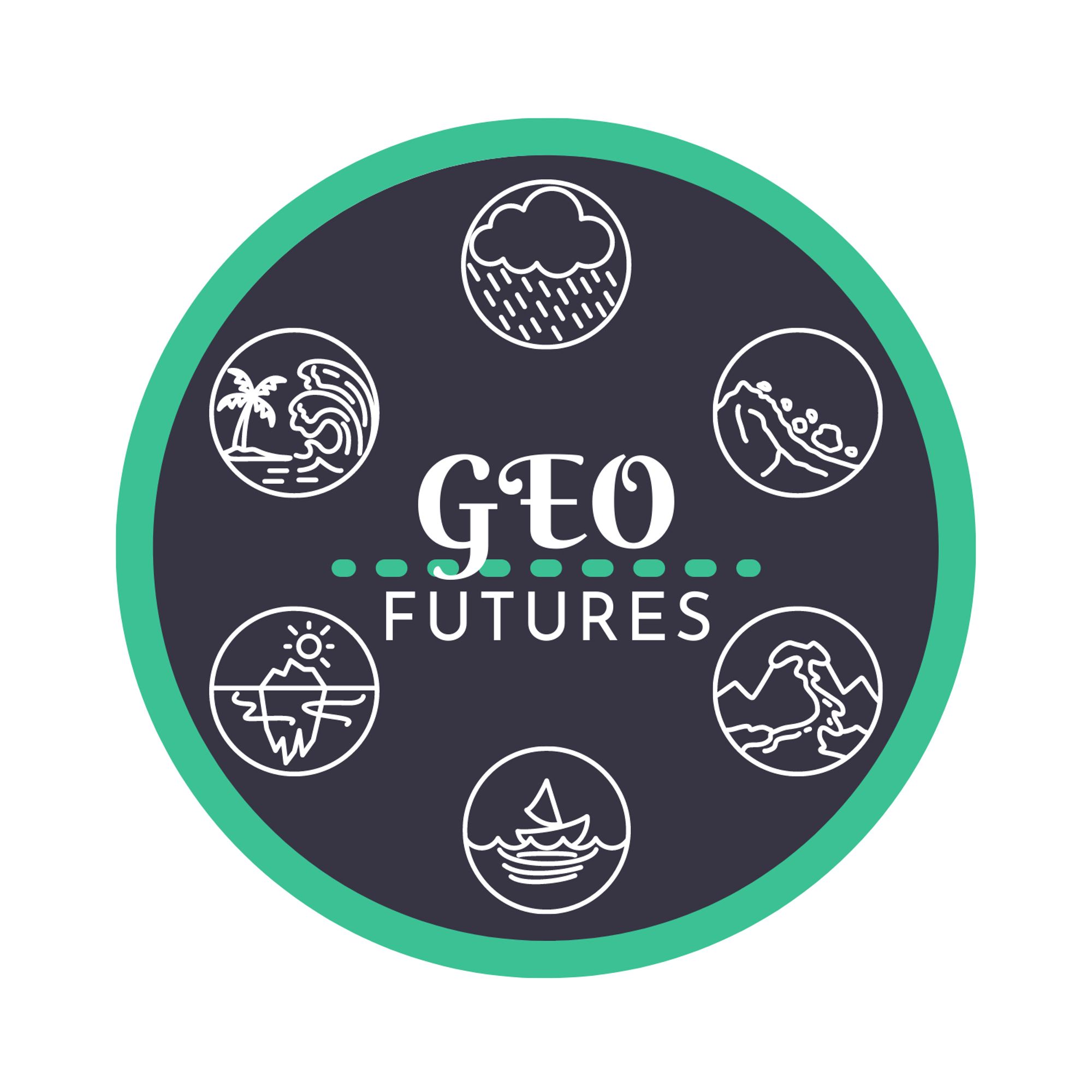 Logo for SACNAS GeoFutures program, a conference based mentoring program for geoscience undergrads attending SACNAS 2024. Travel, lodging and registration provided. See following link for program and application details https://environment.uw.edu/about/diversity-equity-inclusion/dei-fellows-program/