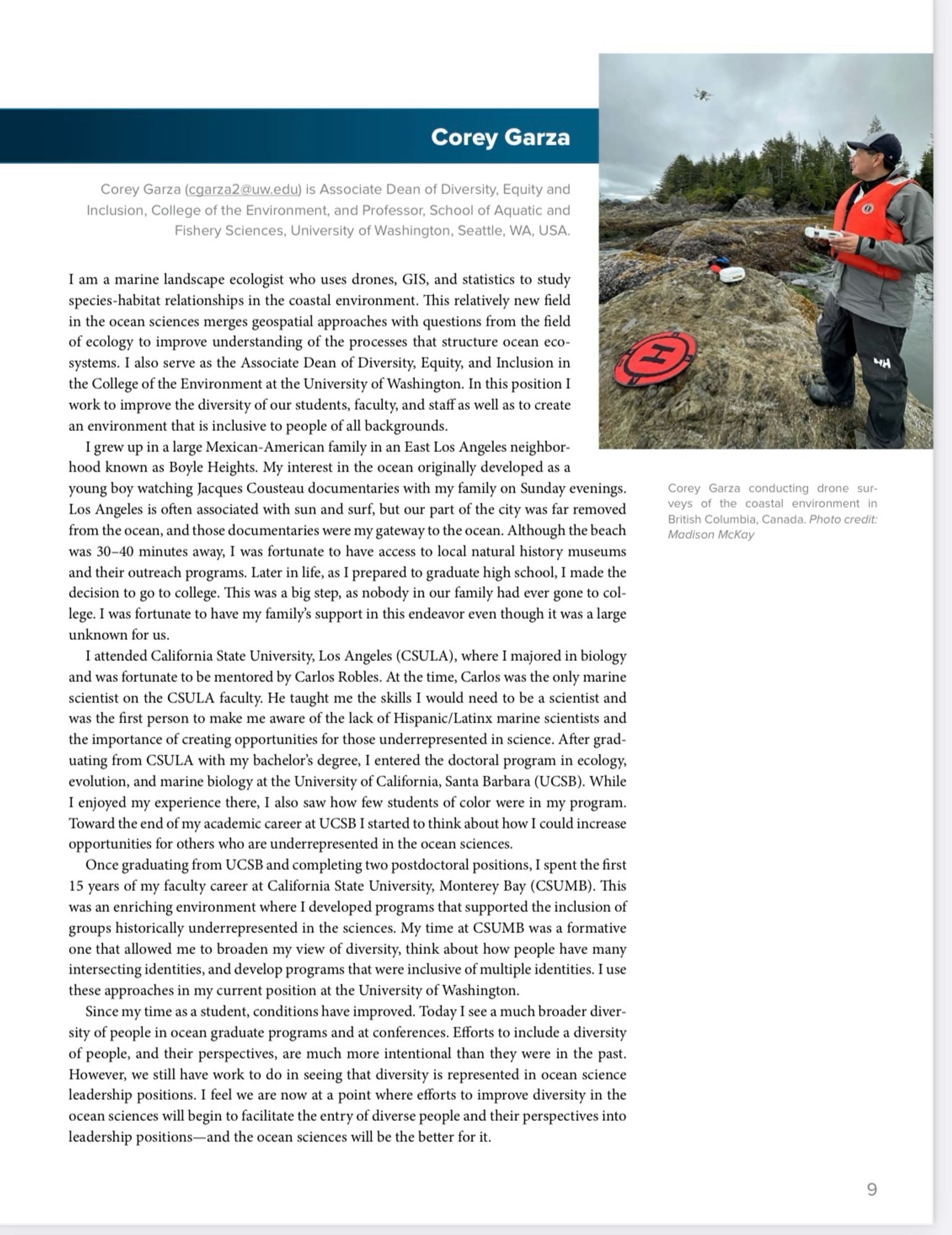 Autobiography for Corey Garza detailing his career path in the ocean sciences. Follow to access the article https://tos.org/oceanography/issue/volume-36-issue-4-supplement