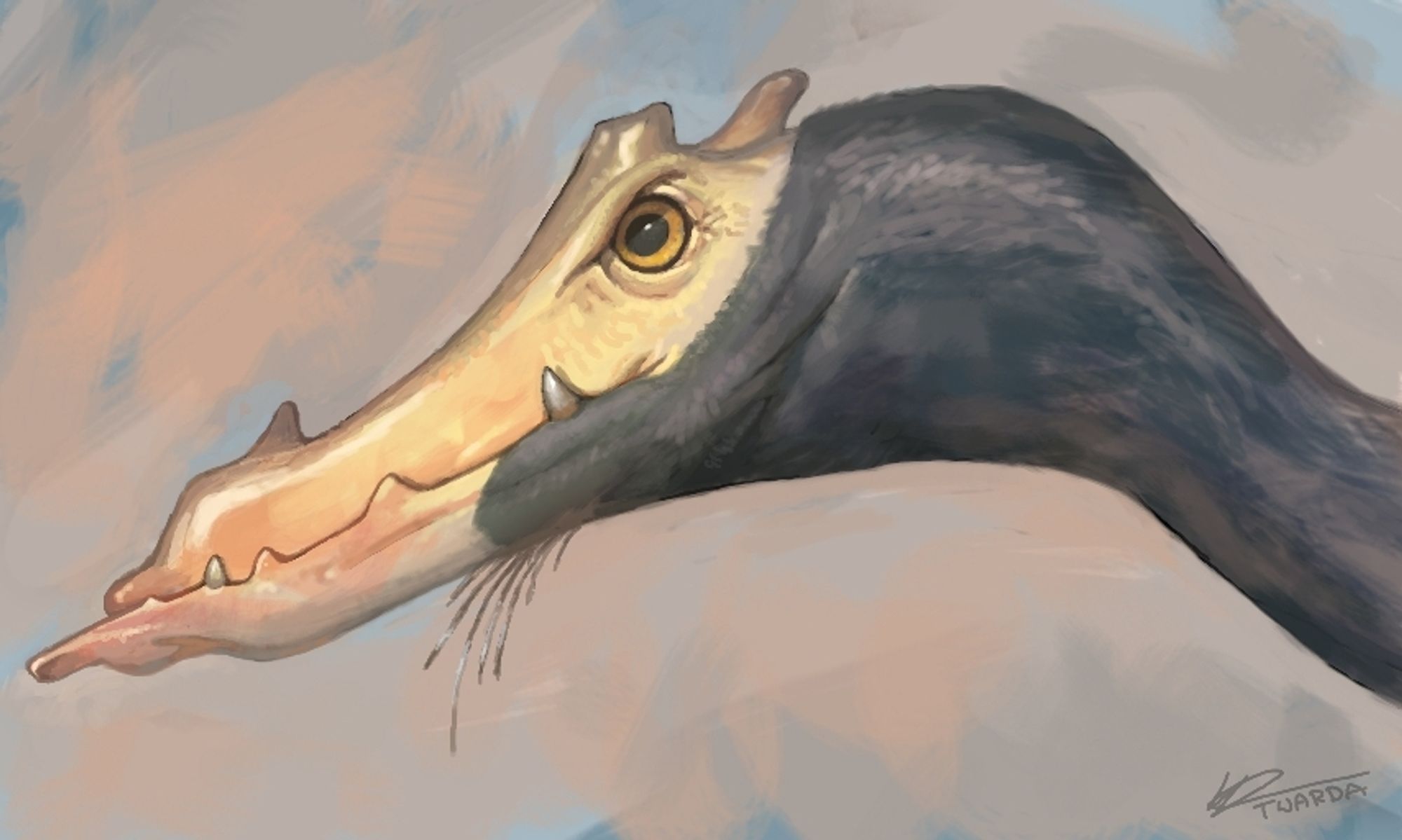 Paintng of a dinosaur-like fantasy creature