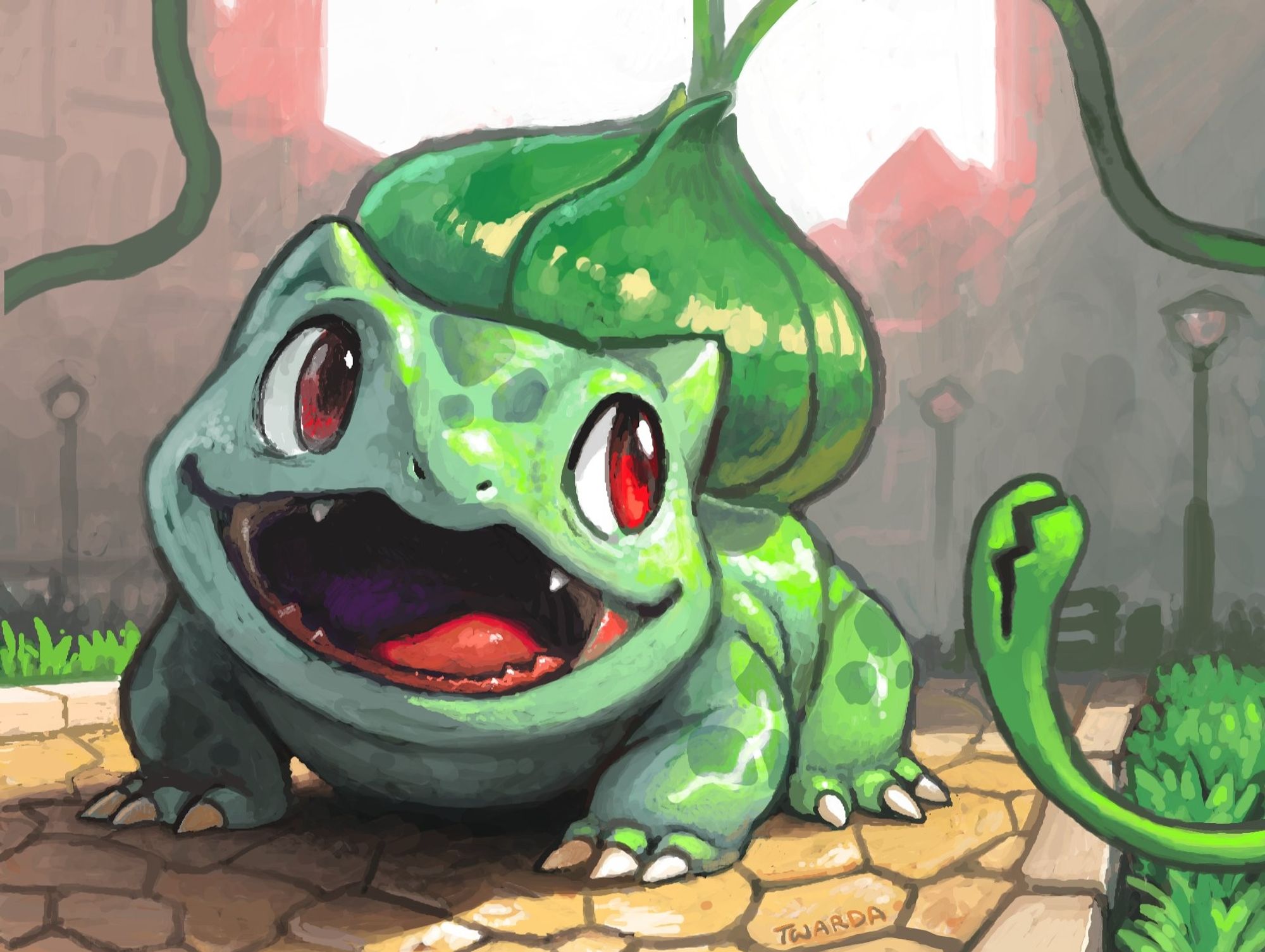 Bulbasaur: a Pokemon fanart painting