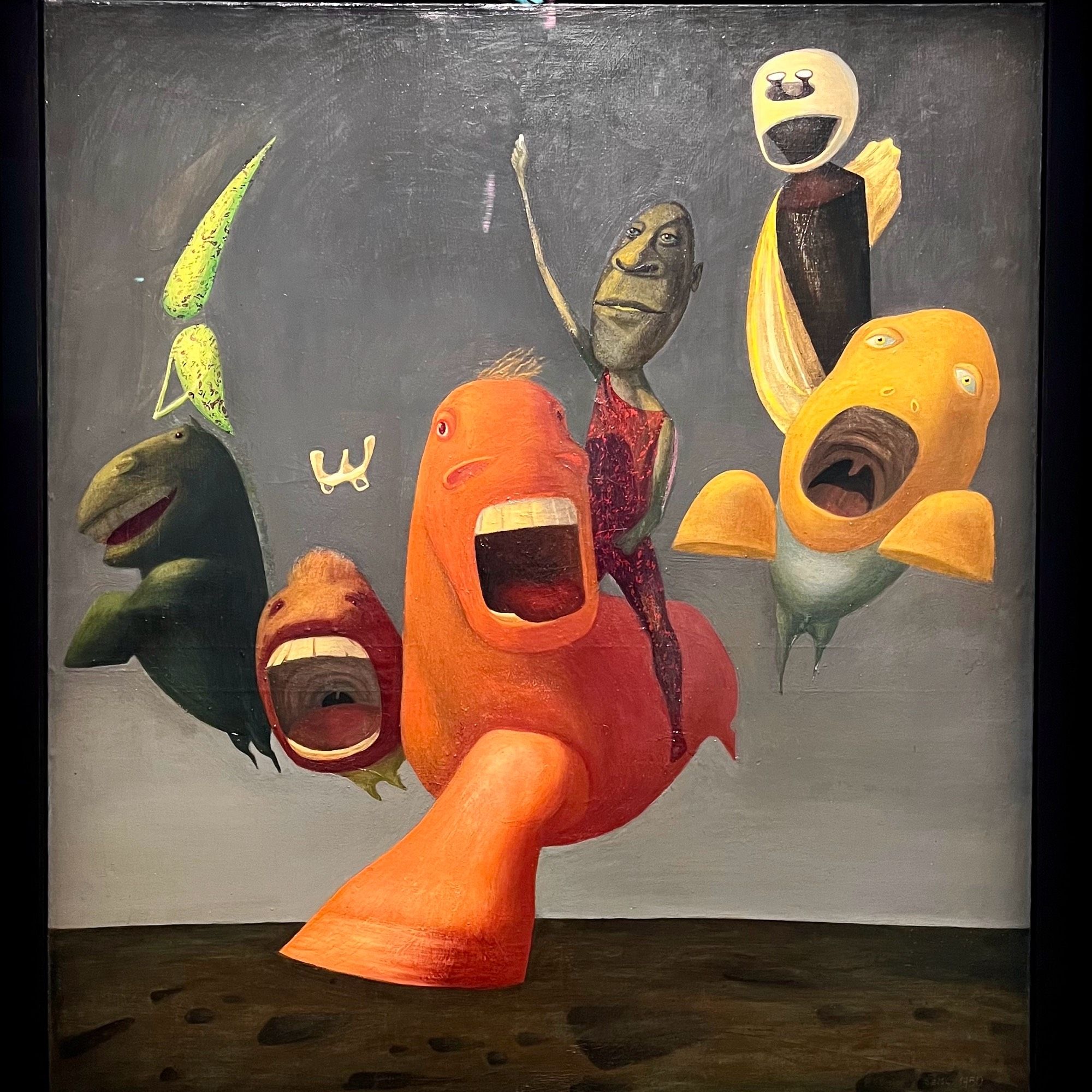 A 1950 painting by Judit Reigl called “They Have An Unquenchable Thirst For the Infinite”. It shows a bunch of brightly coloured surreal creatures, most of whom are grinning or yelling with scary glee. To be fair, it does look as if they have an unquenchable thirst for the infinite.