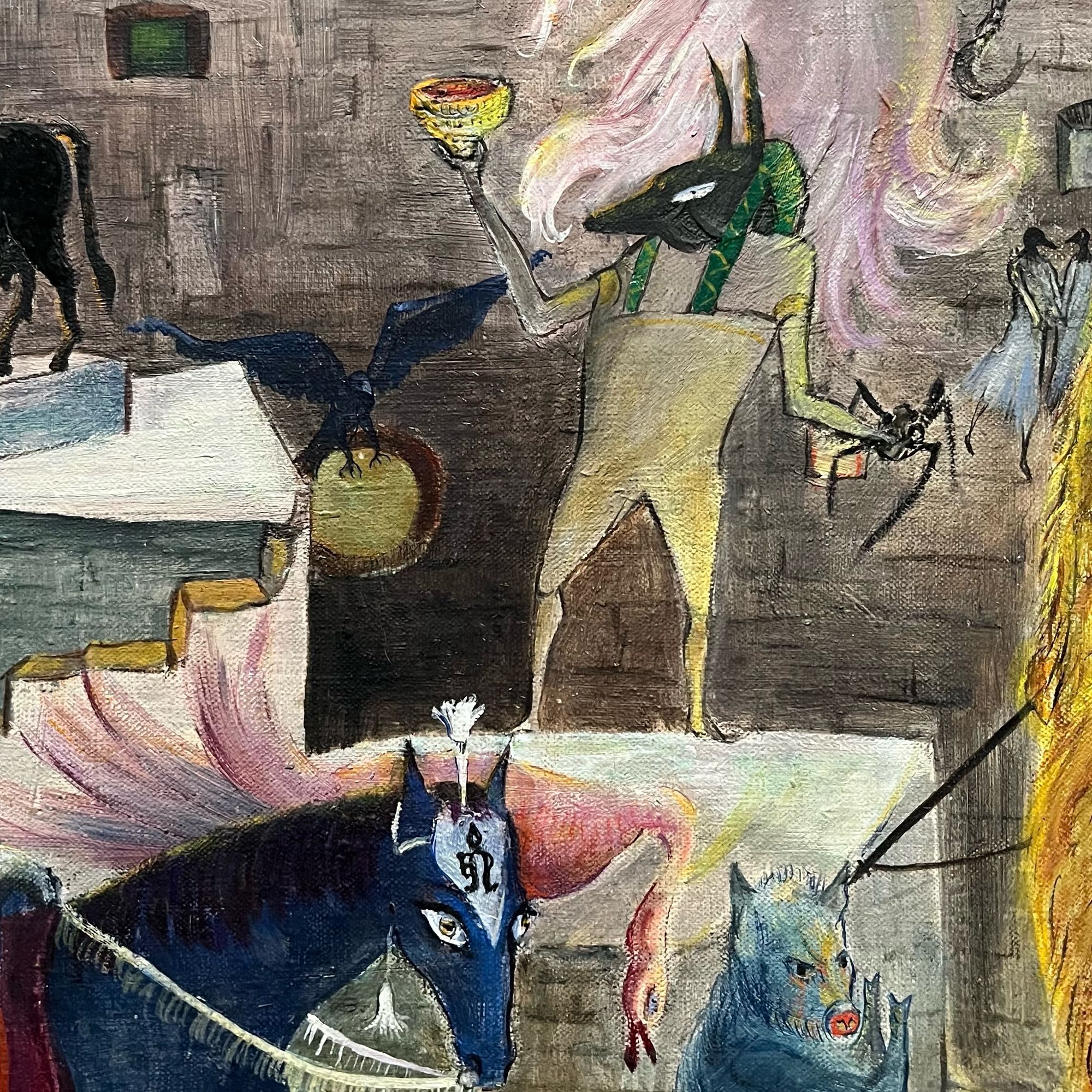 Detail of the painting The Horse of Merlin the Magician (1953) by Yahne Le Toumelin