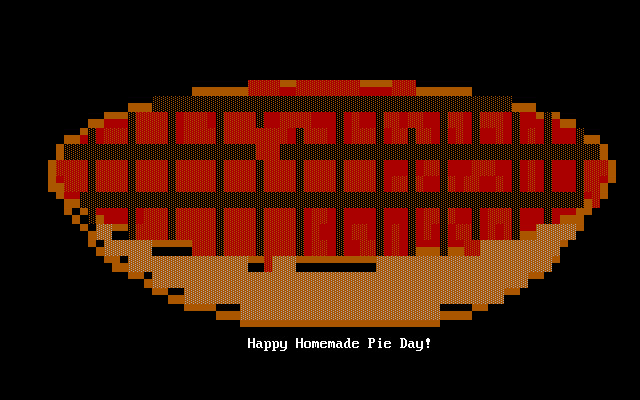 Don't get too lured into the elaborate latticework on top of AdeptApril's homemade #ANSIart pie or you just might burn yourself on a BBQ grill.