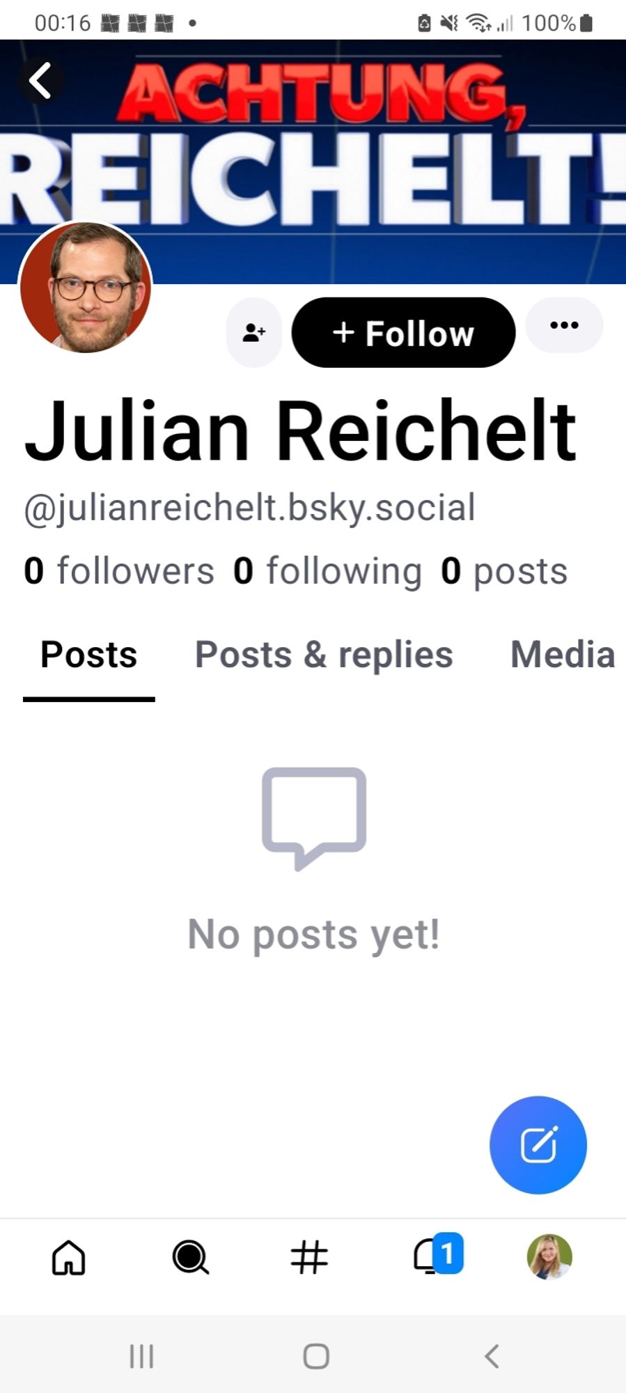 Mutmaßlicher
Account von Julian Reichelt.