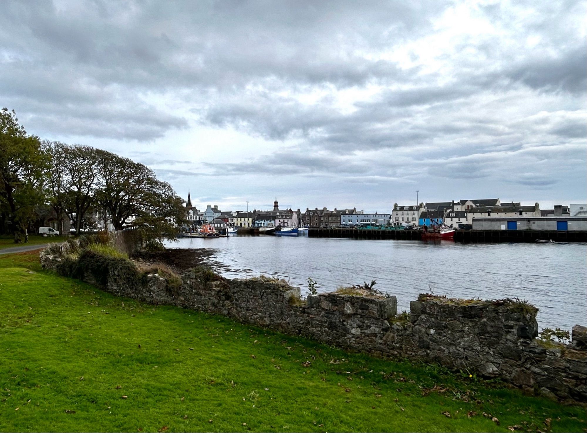 Harbour from another view, with small building in distance