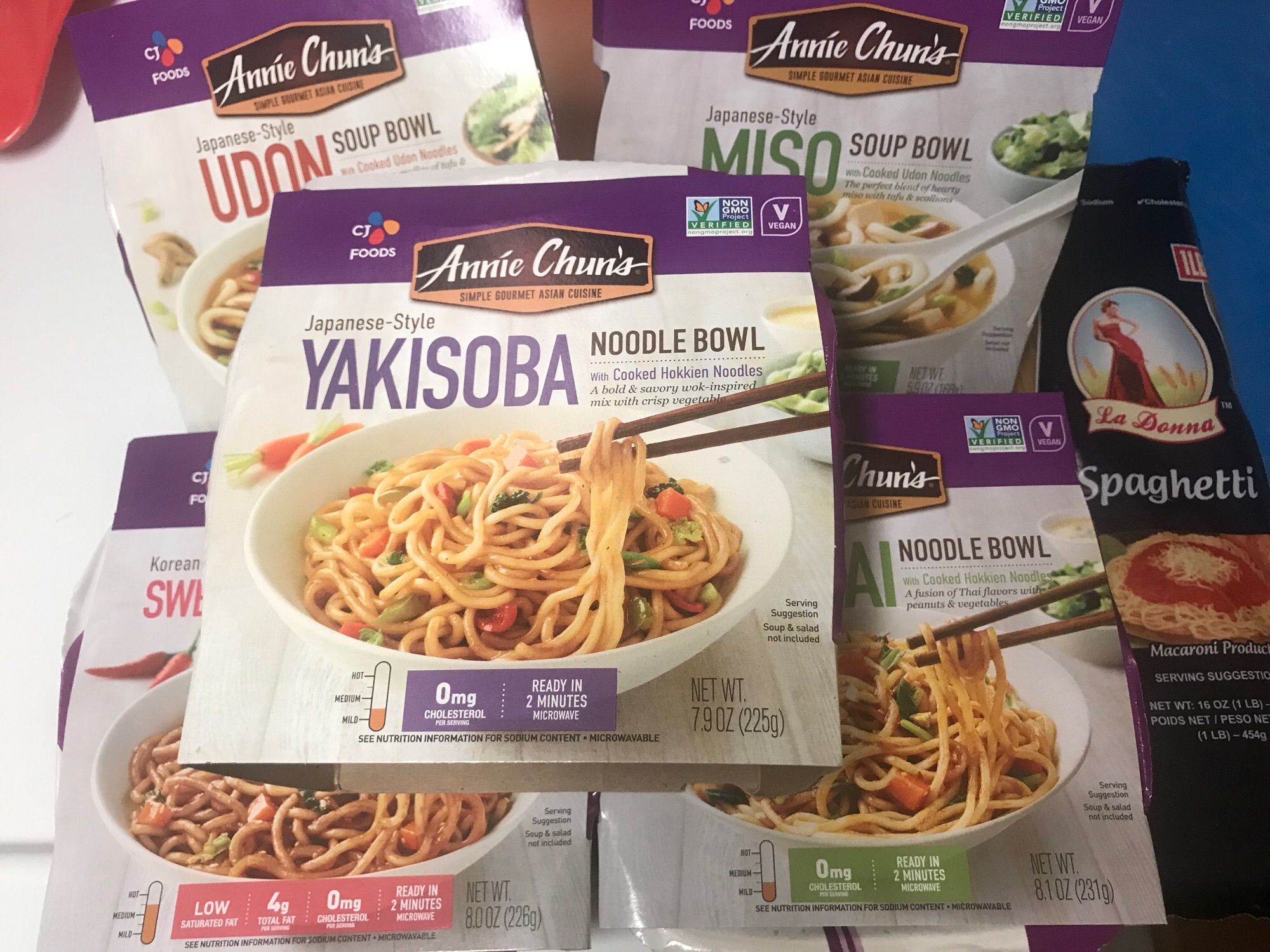 packages of noodles and pasta