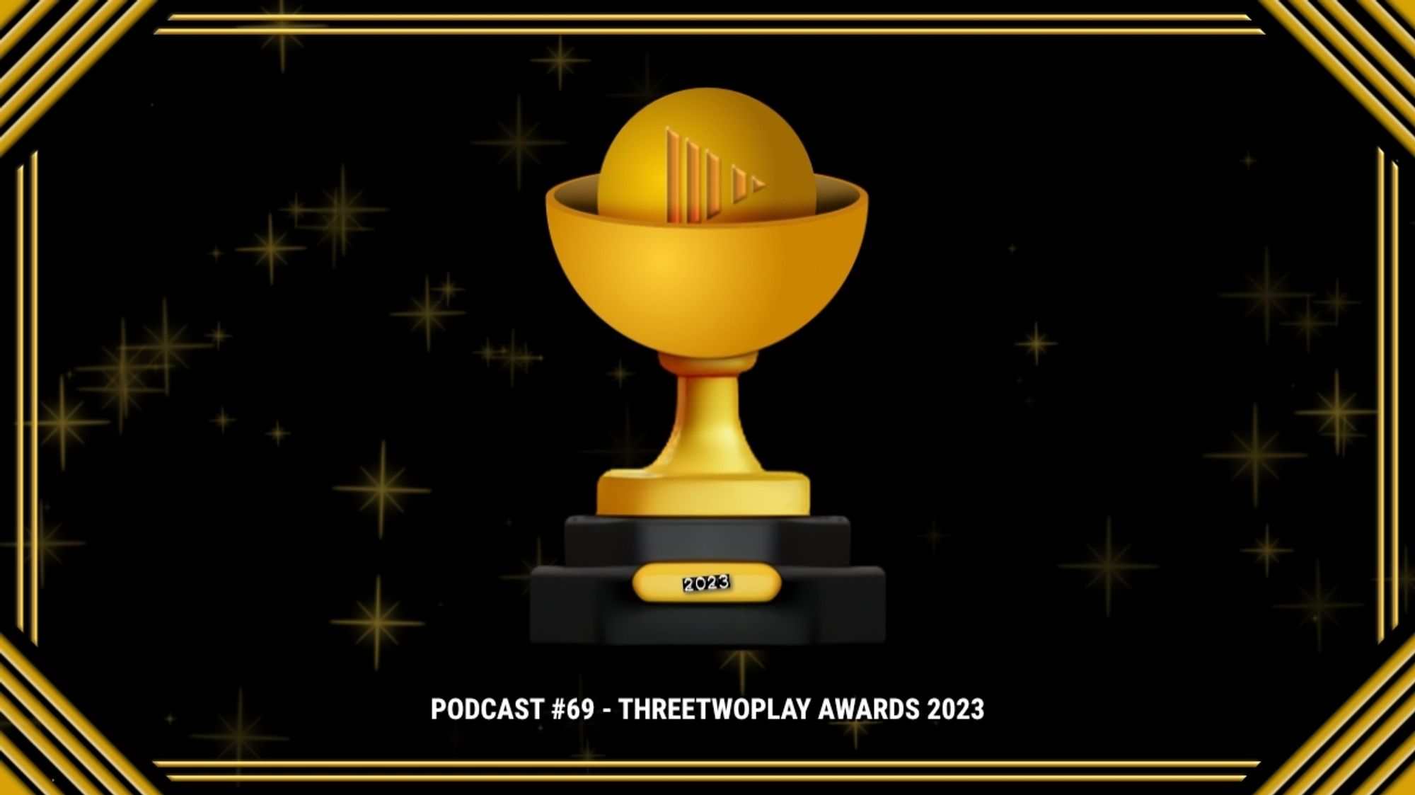 Artwork zur 69. Folge des ThreeTwoPlay Podcast über das Jahr 2023