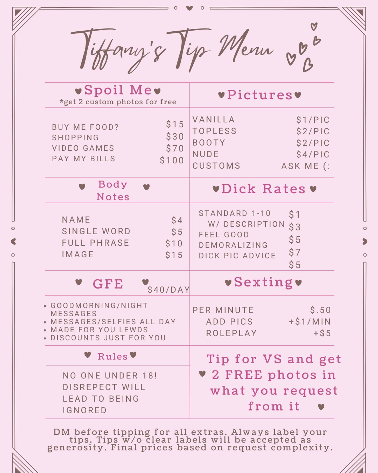 Tip menu 😘