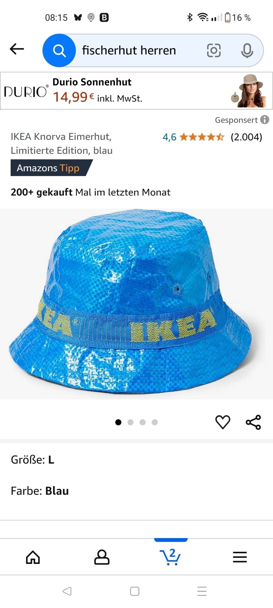 Hut aus Ikea Tüte