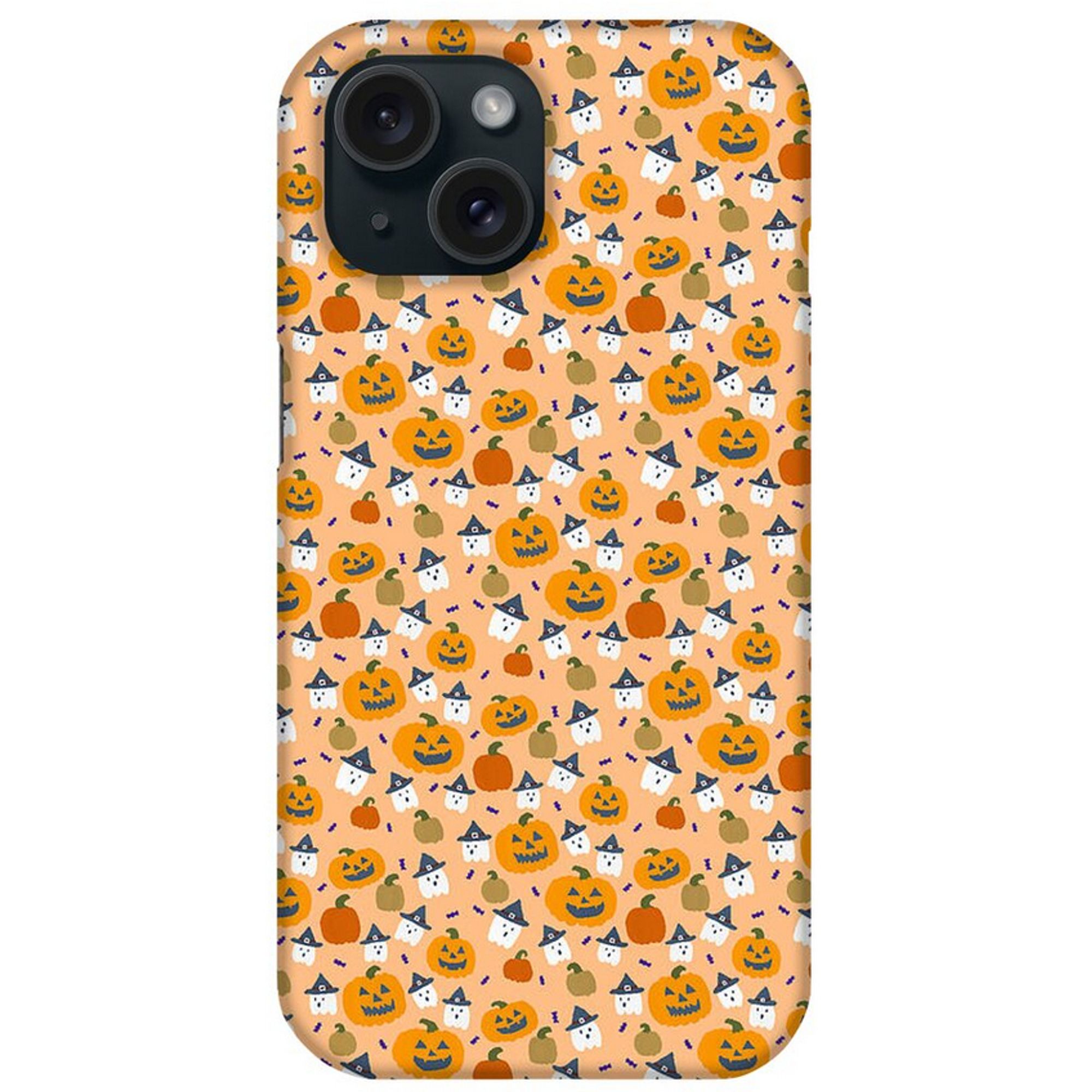 Ghosts in the pumpkin patch pattern on a phone case.