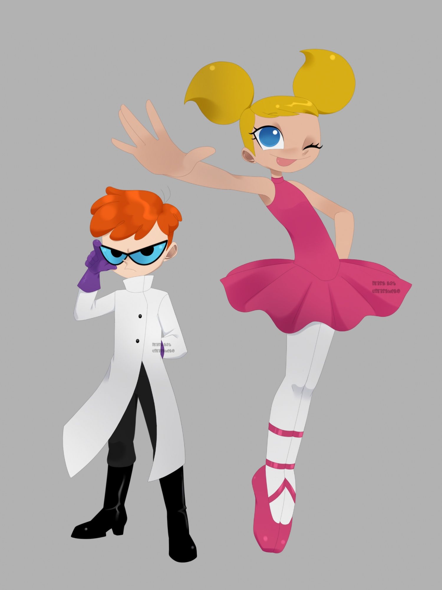 Dexter and Dee Dee from Dexter’s Laboratory drawn in my 1st art style