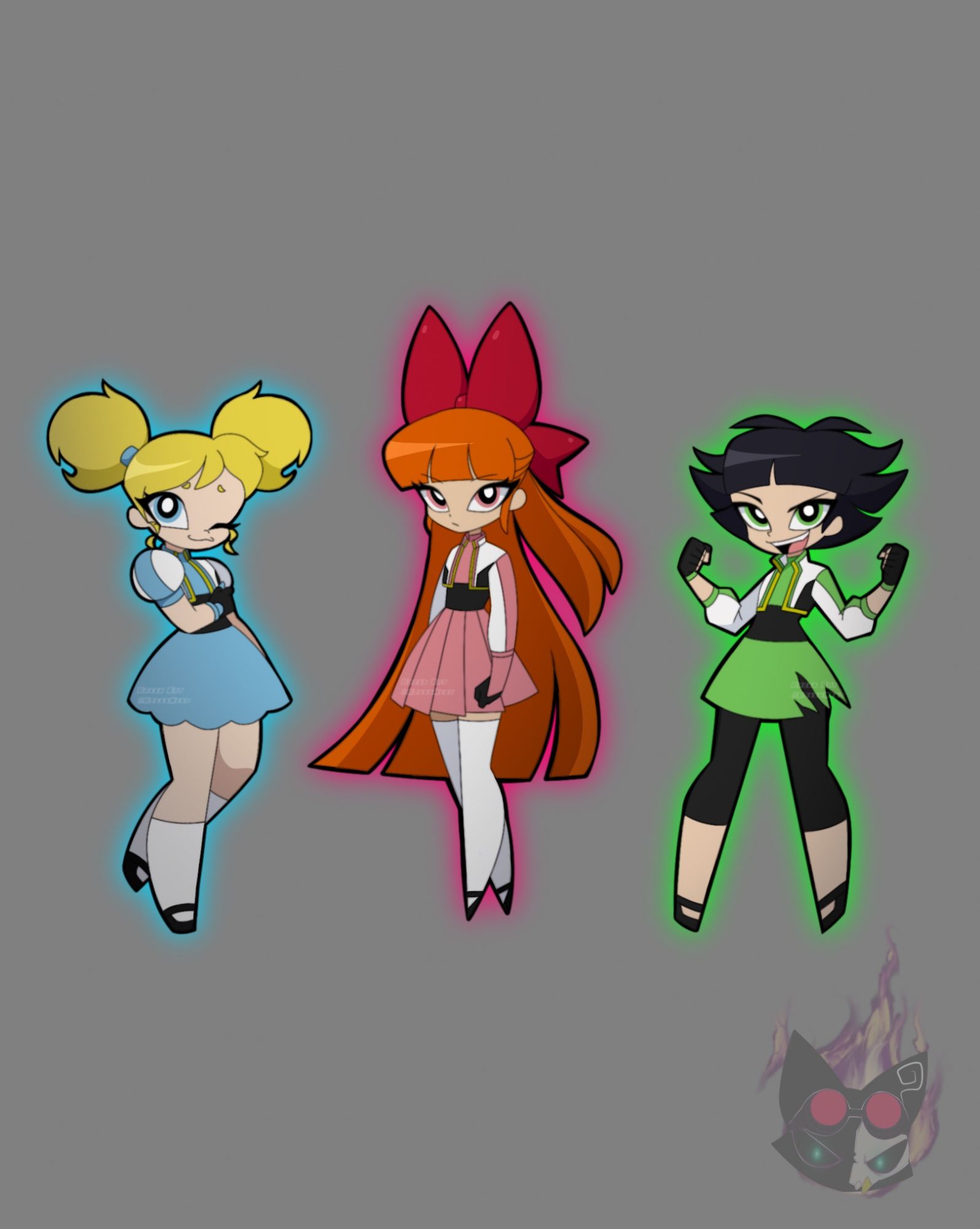 Powerpuff Girls drawn in my 3rd art style 

AS3 means Art Style 3