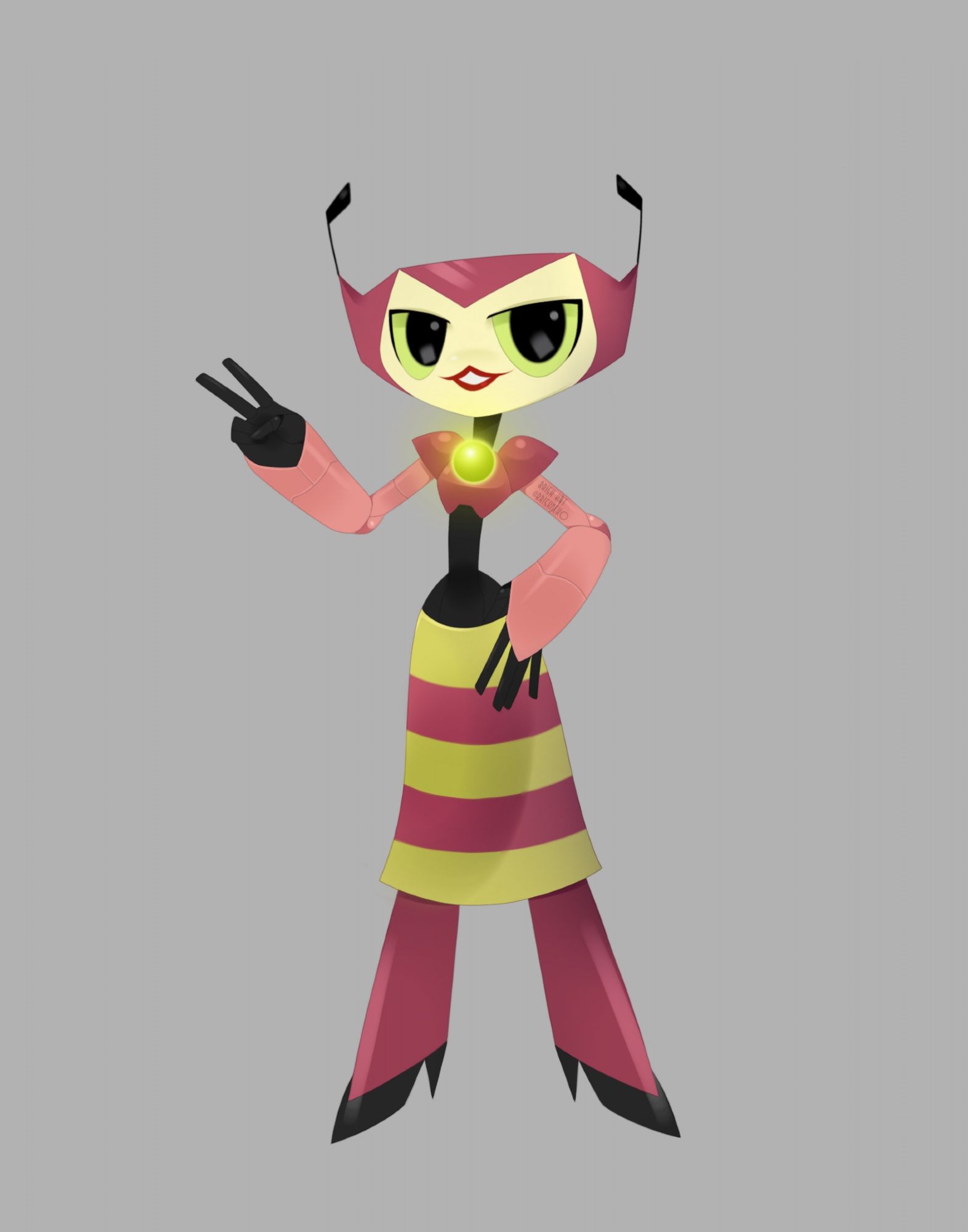 Vega from My Life as a Teenage Robot drawn in my 1st art style.