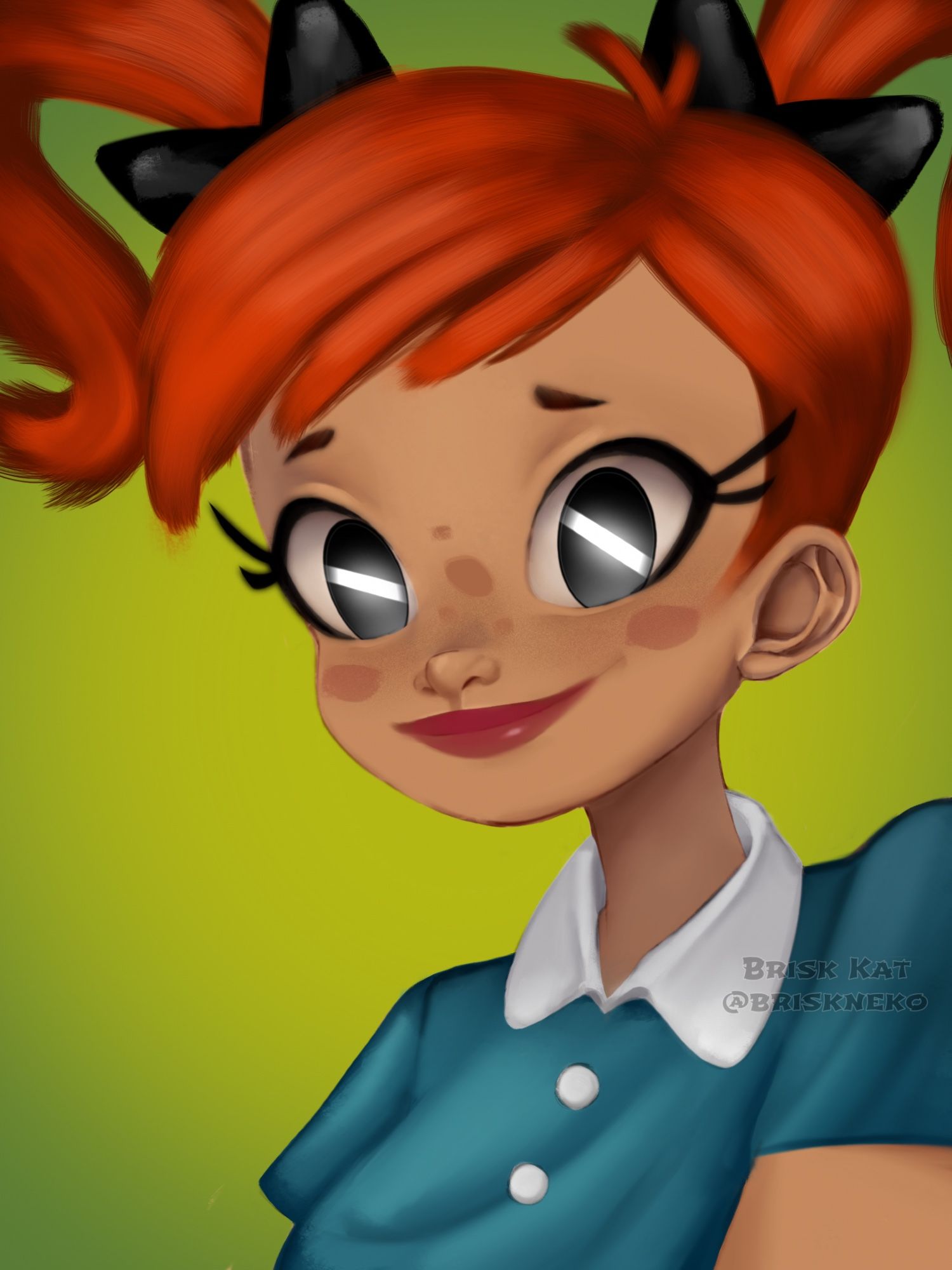 Close up of Jenny Wakeman as a human drawn in my 4th art style.