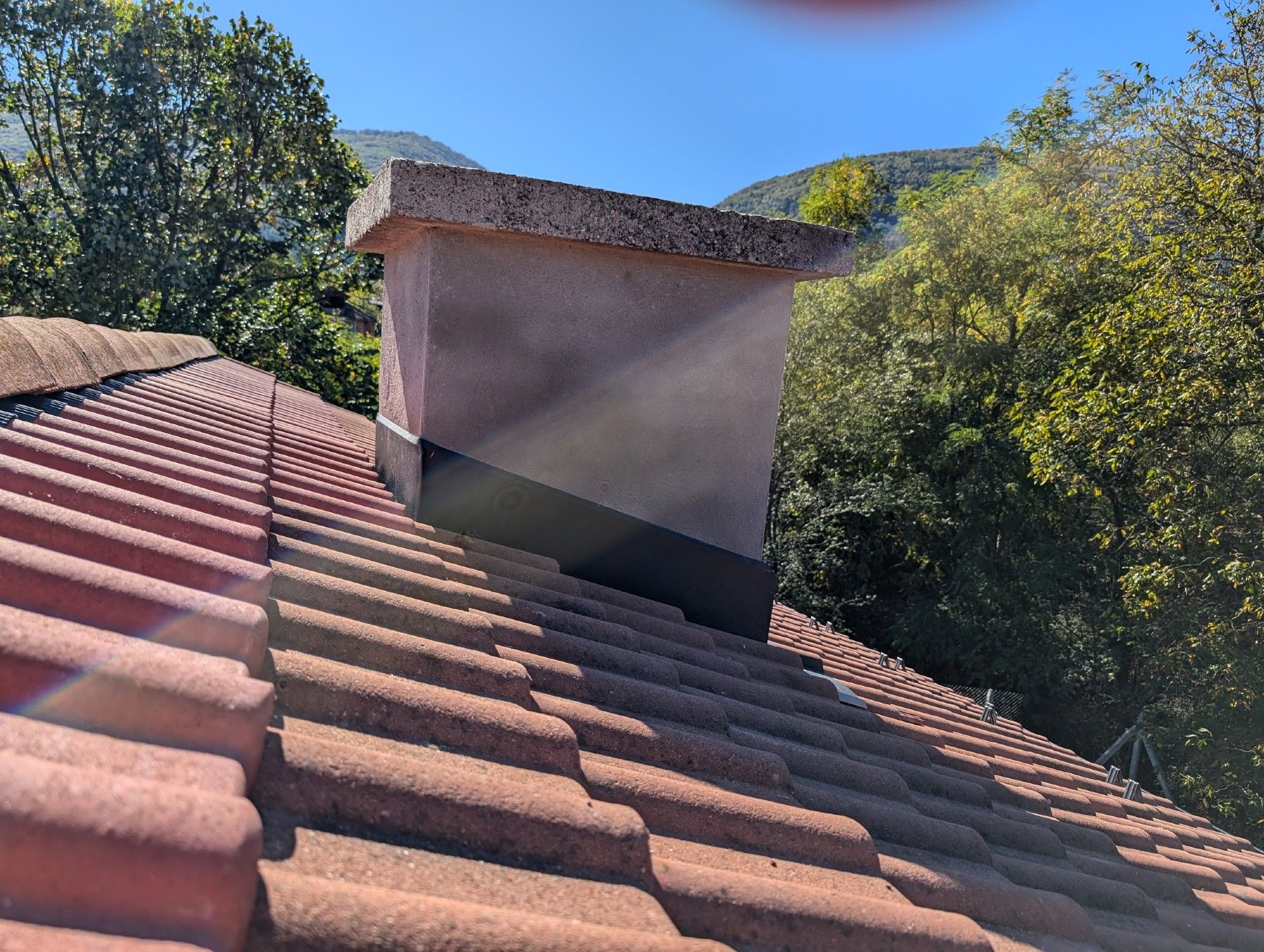 roof with old and new tiles