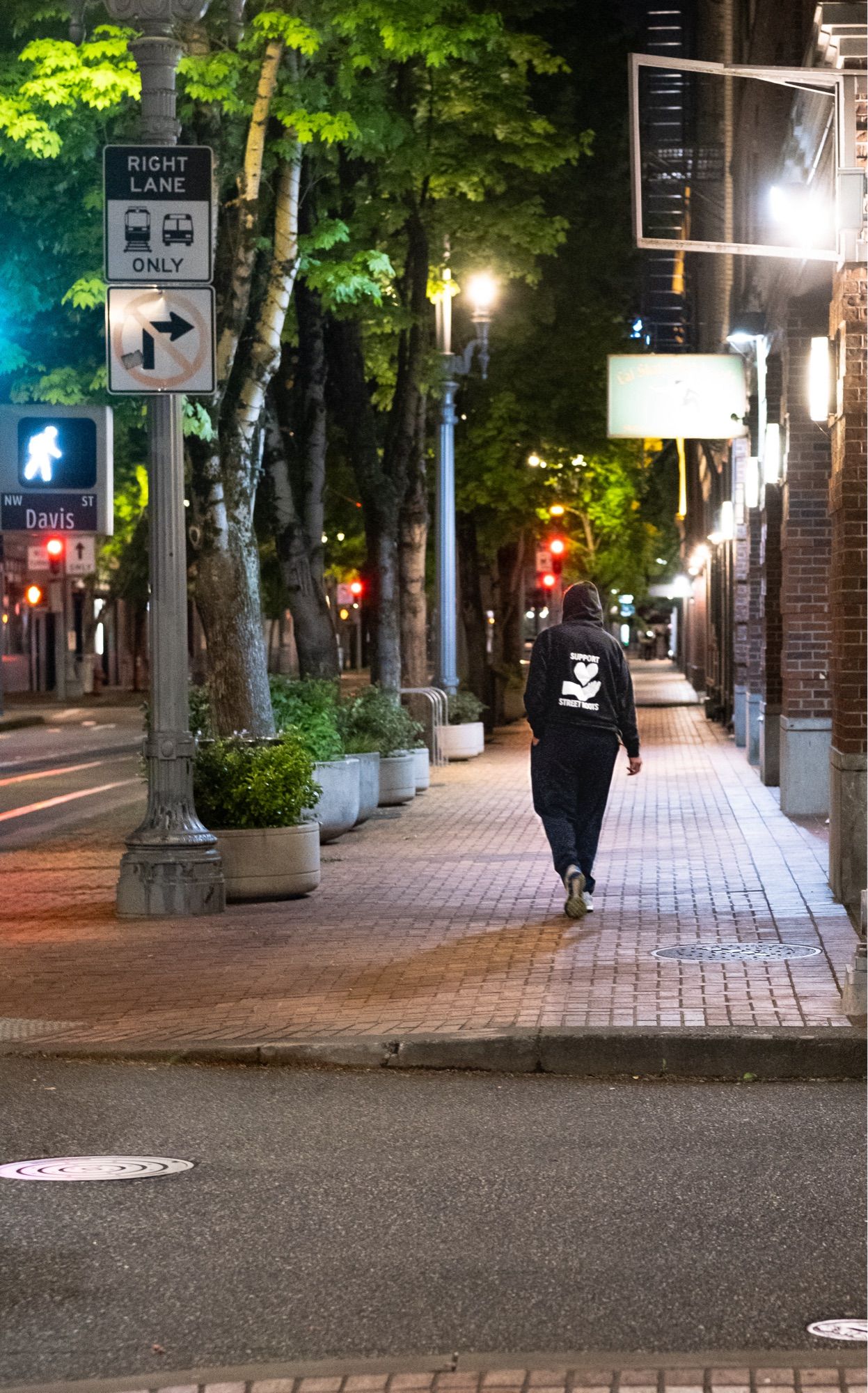 Man walking down the sidewalk