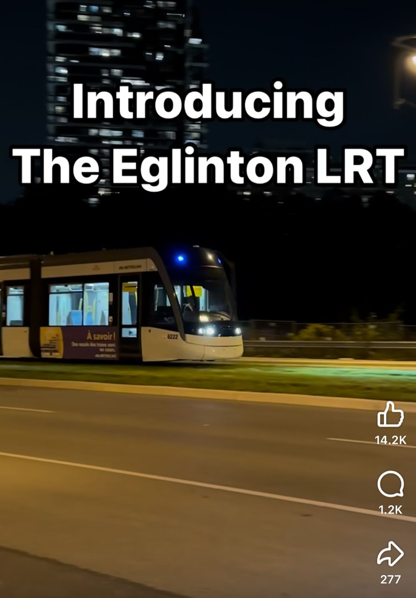 the eglinton lrt undergoing tests