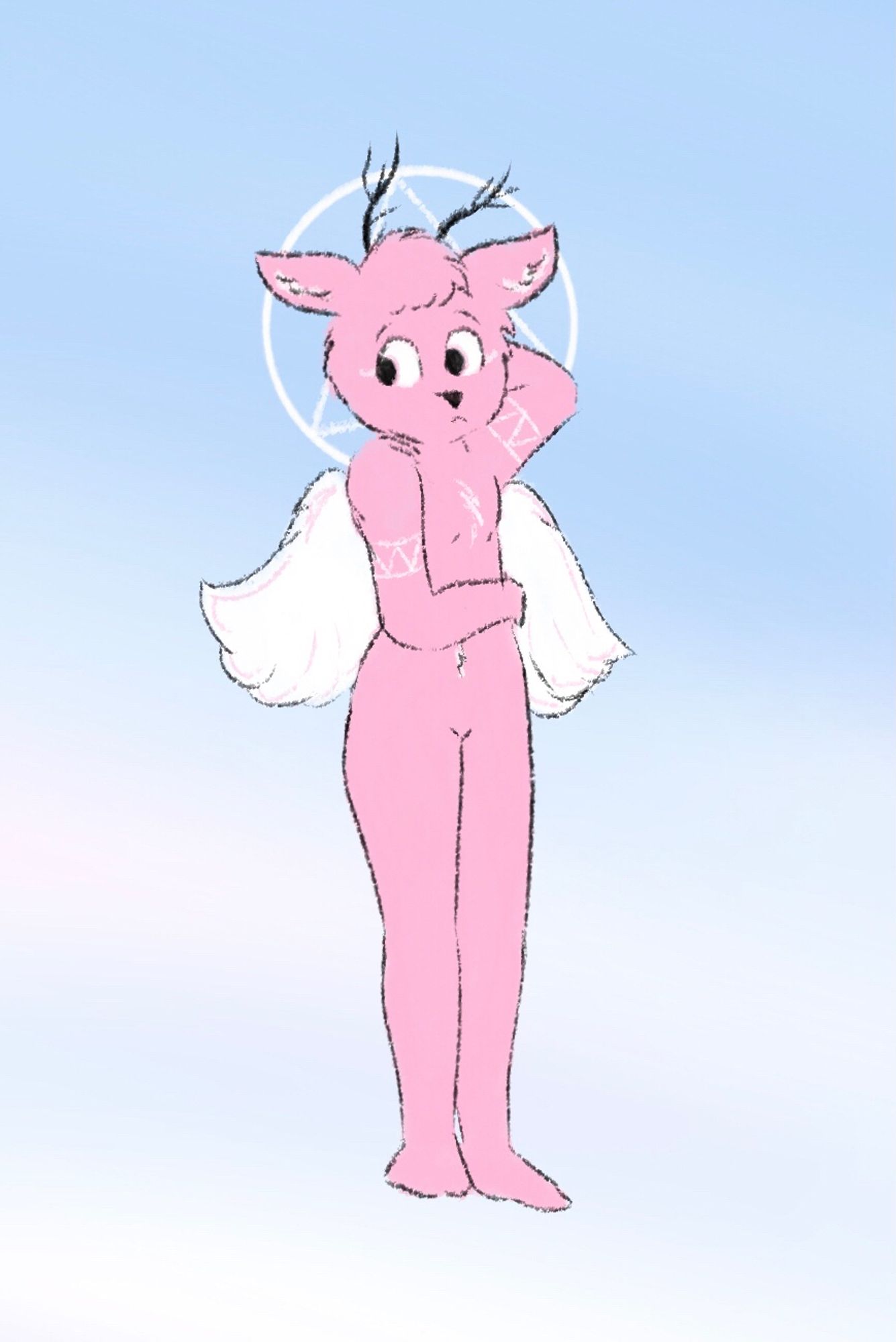 Pink deer angel