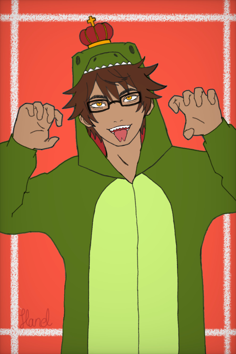 Hiraga in Iguana onesie 