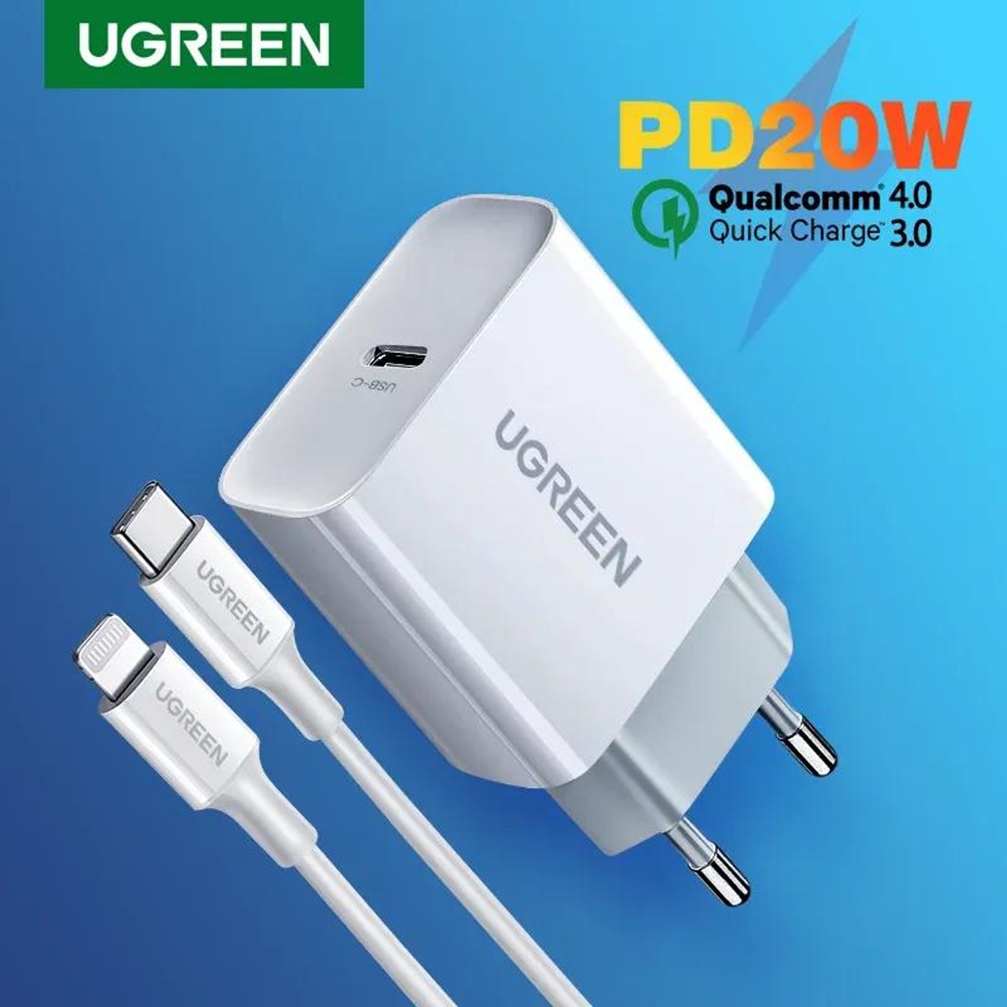 [Com Taxa/Gpay R$48] Carregador UGREEN PD 20w