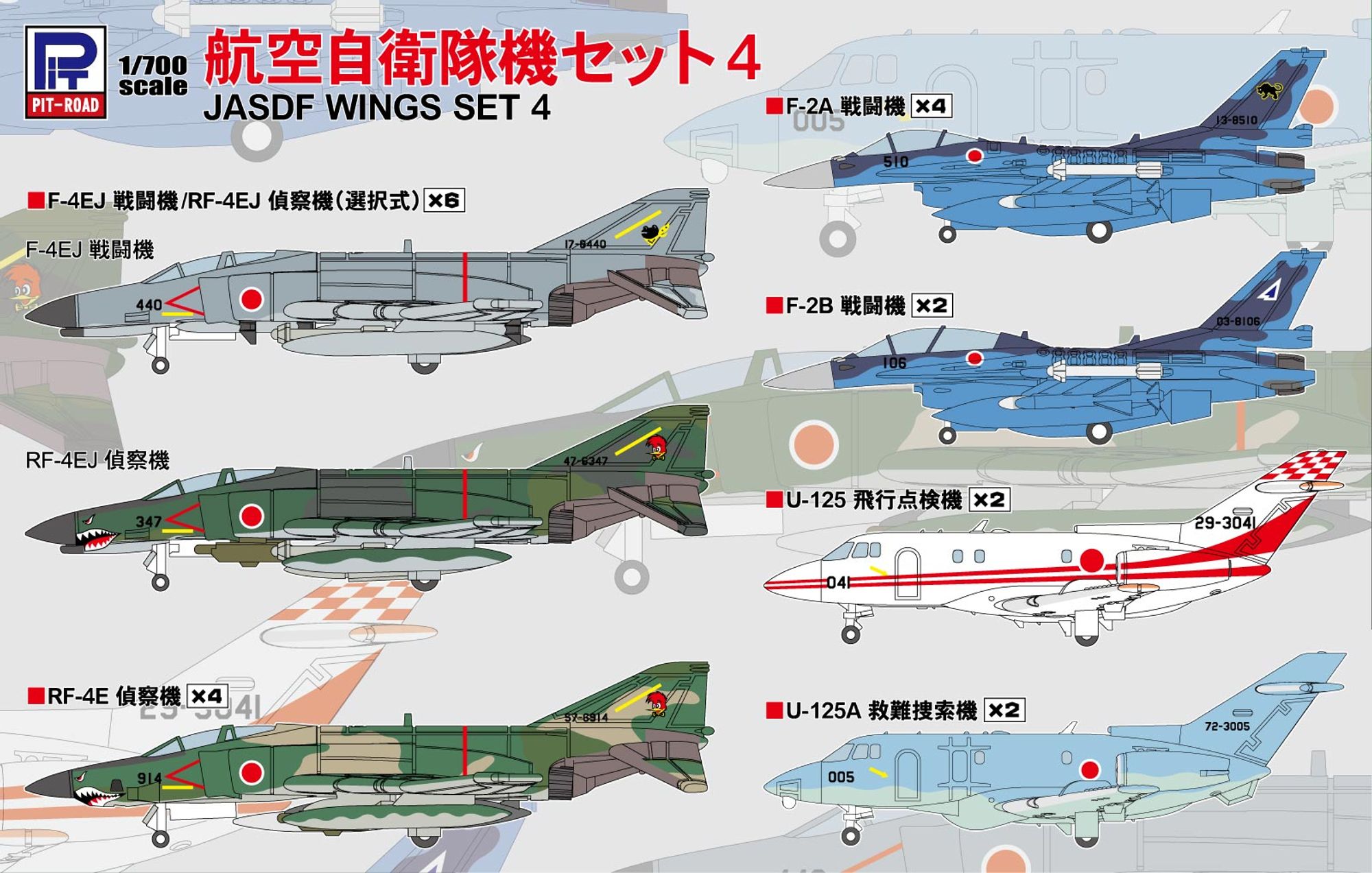 S76「1/700 航空自衛隊機セット4」(プラモデル)のパッケージ