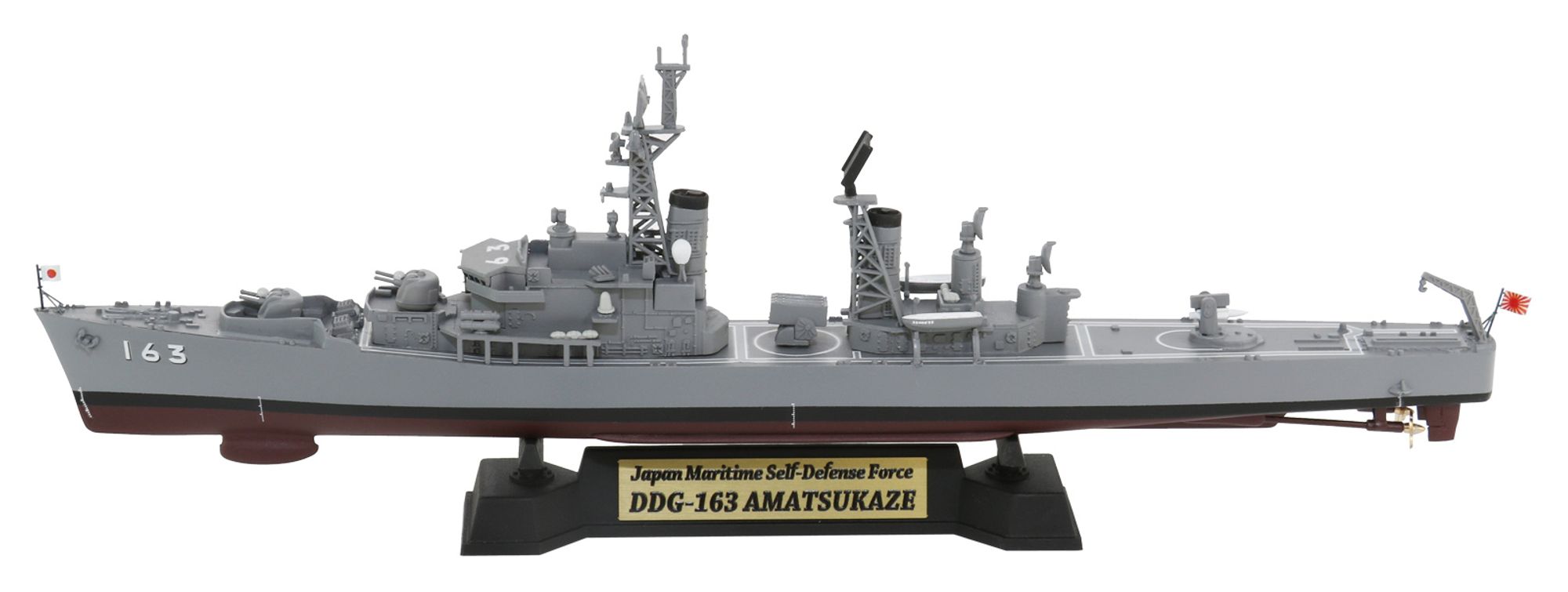 J90NH「1/700 海上自衛隊 護衛艦 DDG-163 あまつかぜ 最終時 旗・旗竿・艦名プレートエッチングパーツ付き」の組み立て/塗装の例