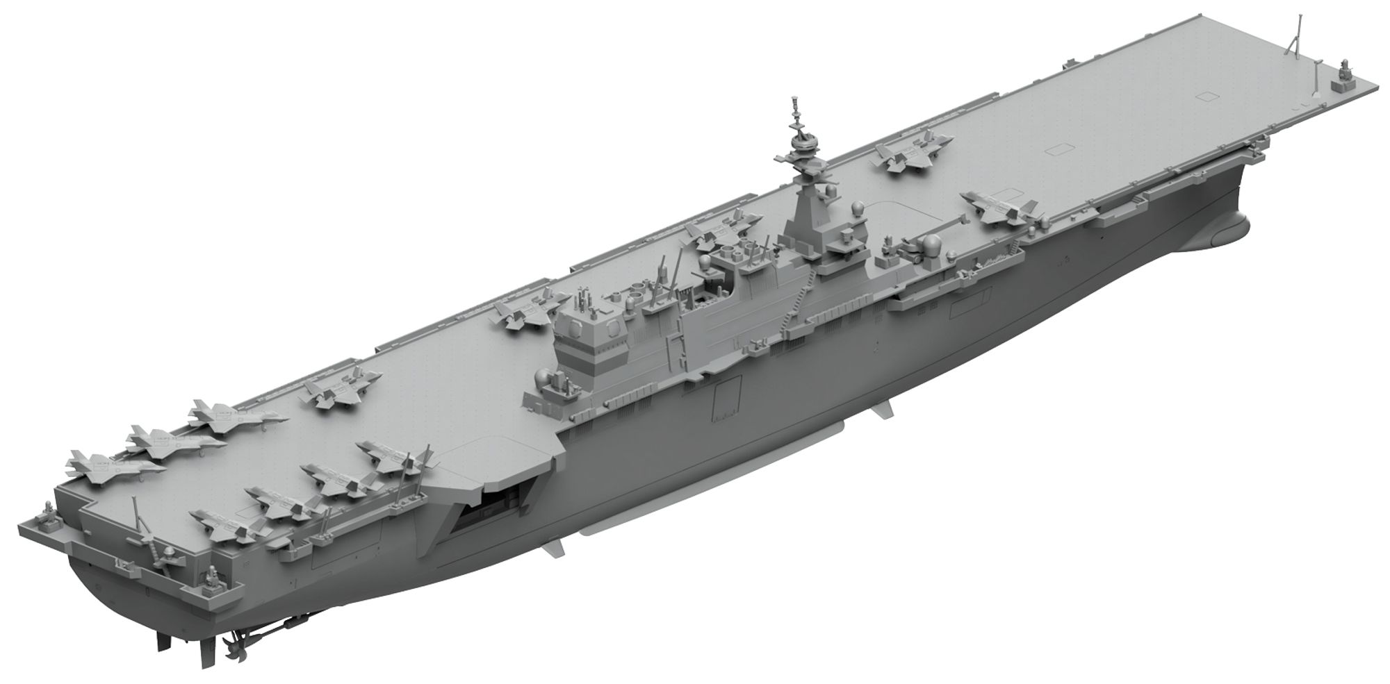 J108「1/700 海上自衛隊 護衛艦 DDH-184 かが 2024(STOVL戦闘機搭載 第1次改装時)」(プラモデル)の3Dモデル