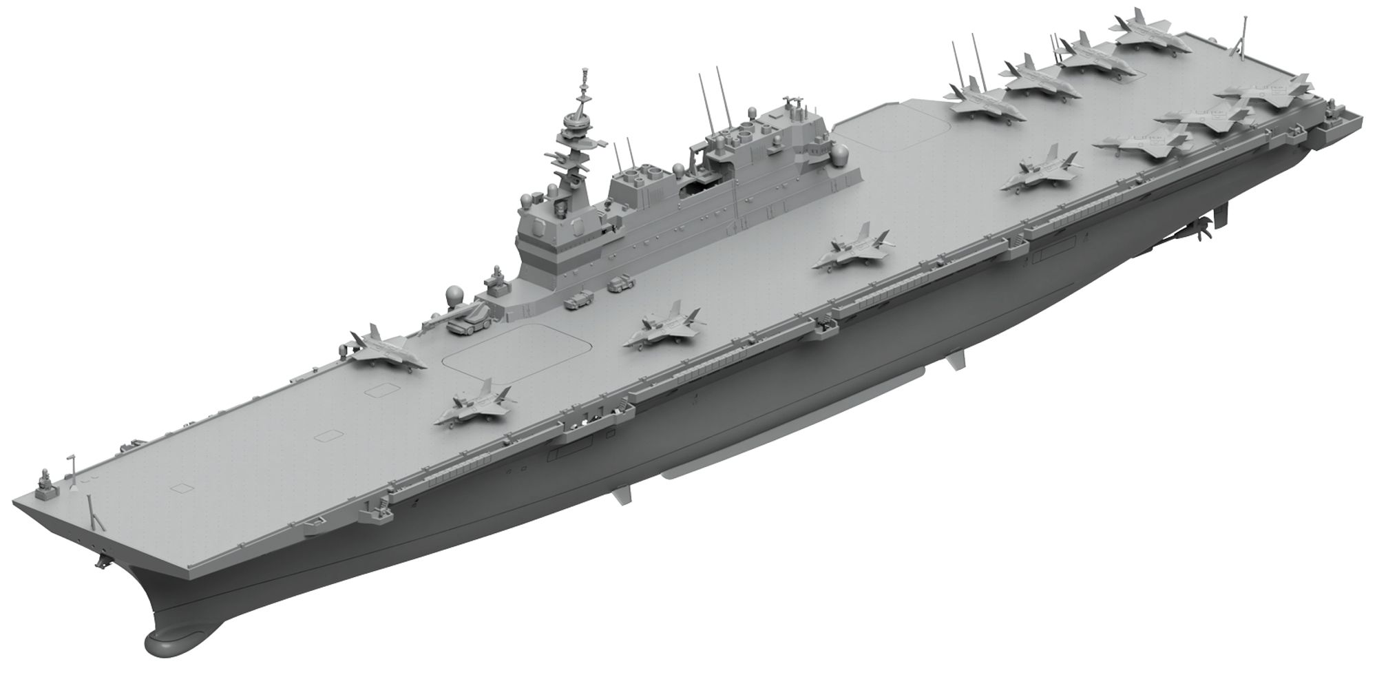 J108「1/700 海上自衛隊 護衛艦 DDH-184 かが 2024(STOVL戦闘機搭載 第1次改装時)」(プラモデル)の3Dモデル