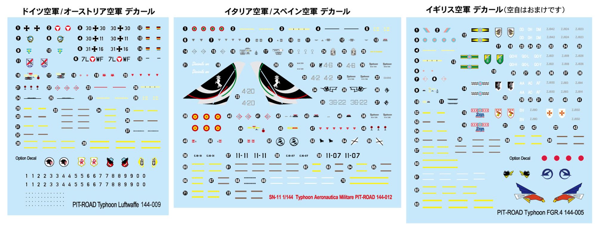 SN30「1/144 EF-2000 タイフーン ドイツ空軍/スペイン空軍」のデカール