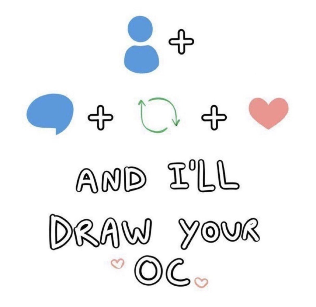 follow, comment, retweet, like, and I'll draw your oc