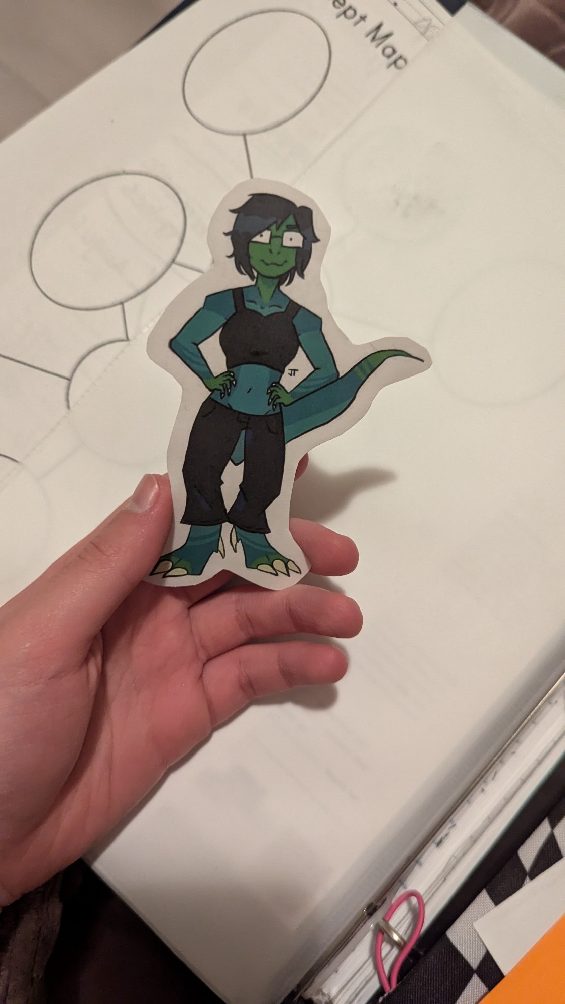 a sticker of my scaliesona, who is a concavenator 