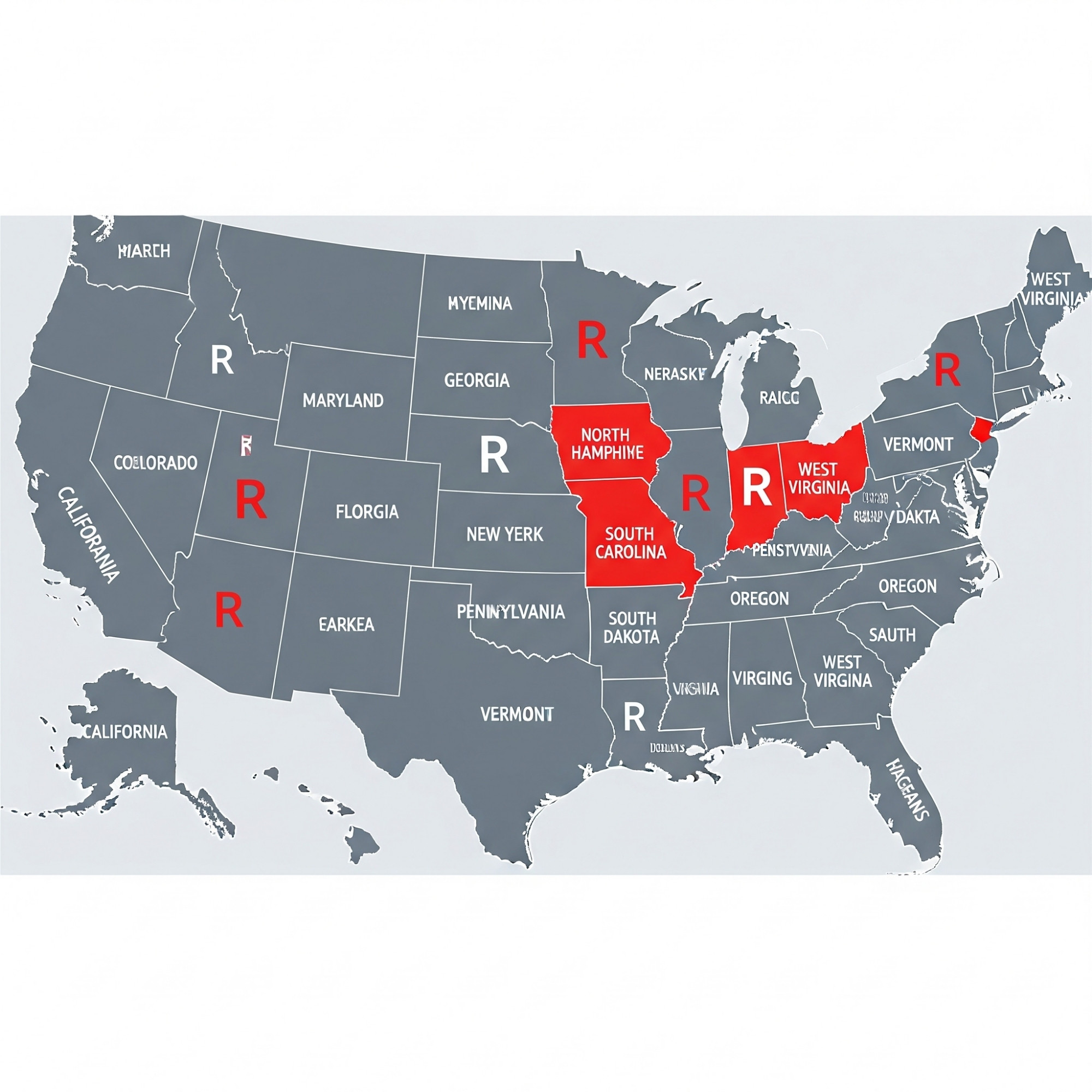 An AI generated map of US states. It's mostly nonsensical horseshit, but notably Texas is labeled as Vermont.