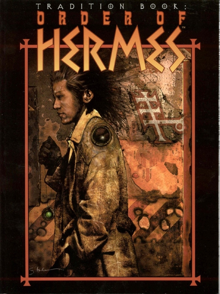 The cover of Tradition Book: Order of Hermes, featuring Mark Hallward Gillian