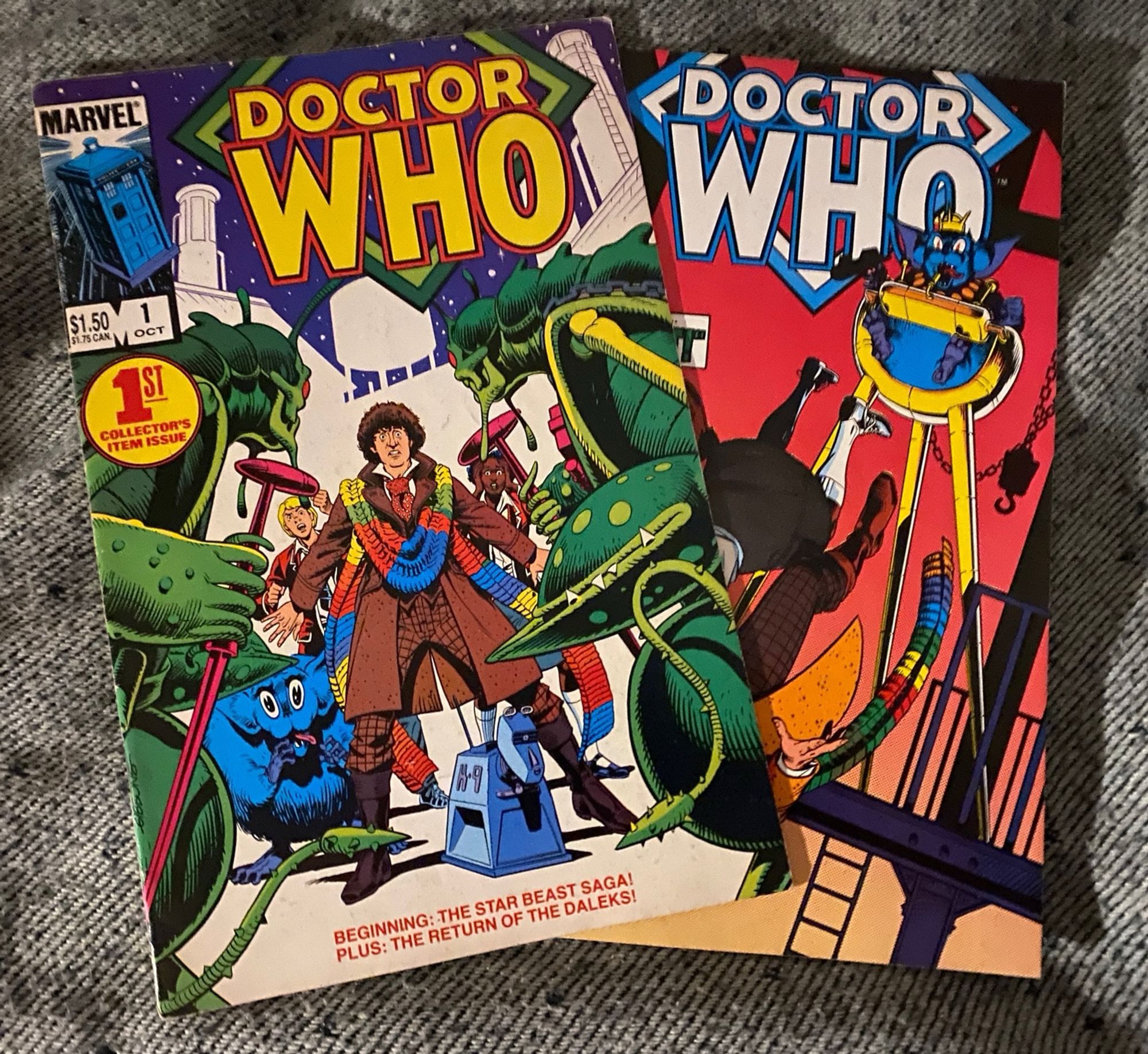 The first two issues of the Marvel US Doctor Who comic book reprint The Star Beast