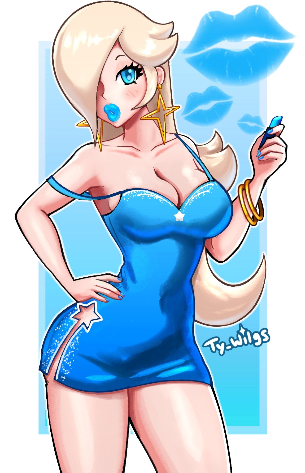 Rosalina with blue lipstick