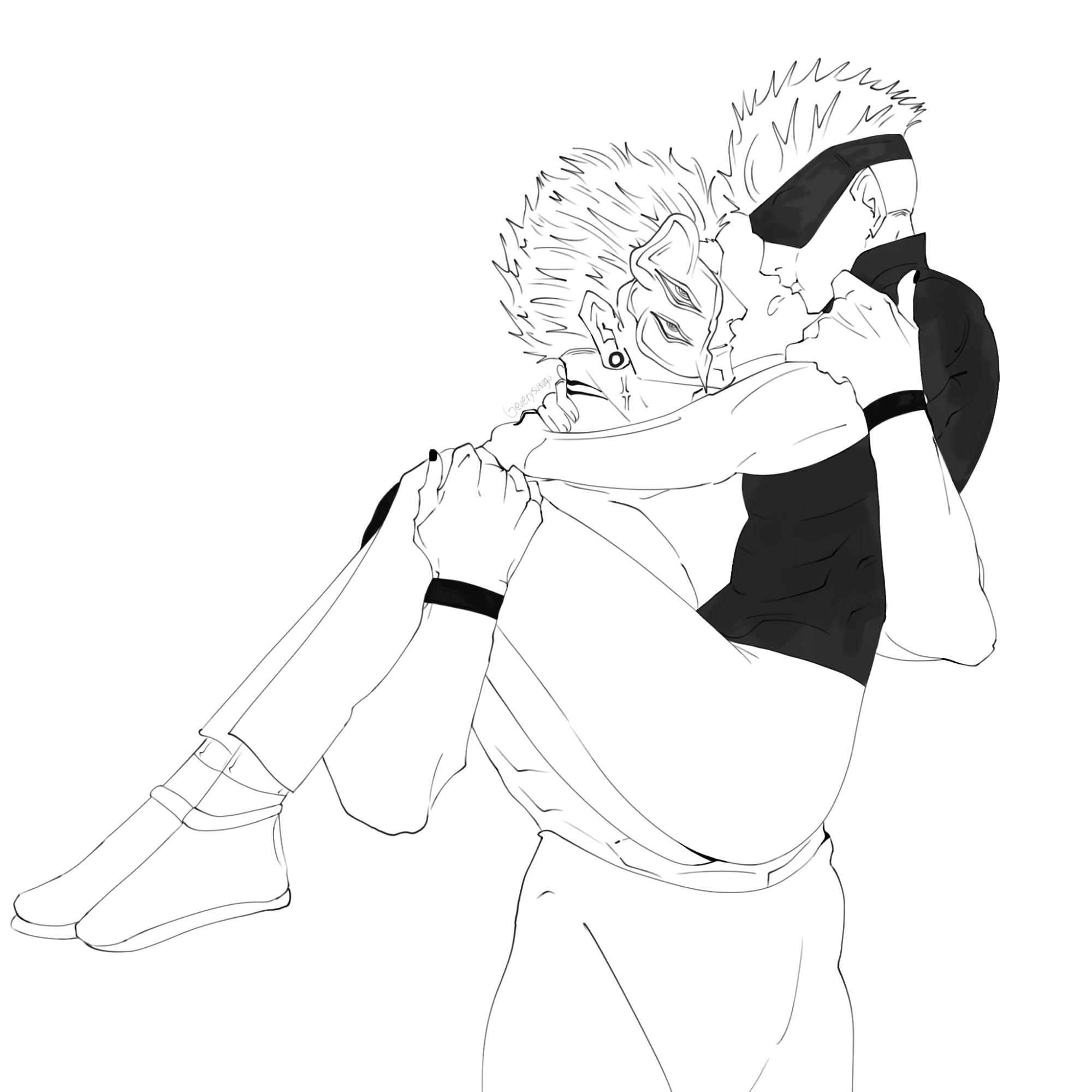 Sukuna bridal carrying Satoru