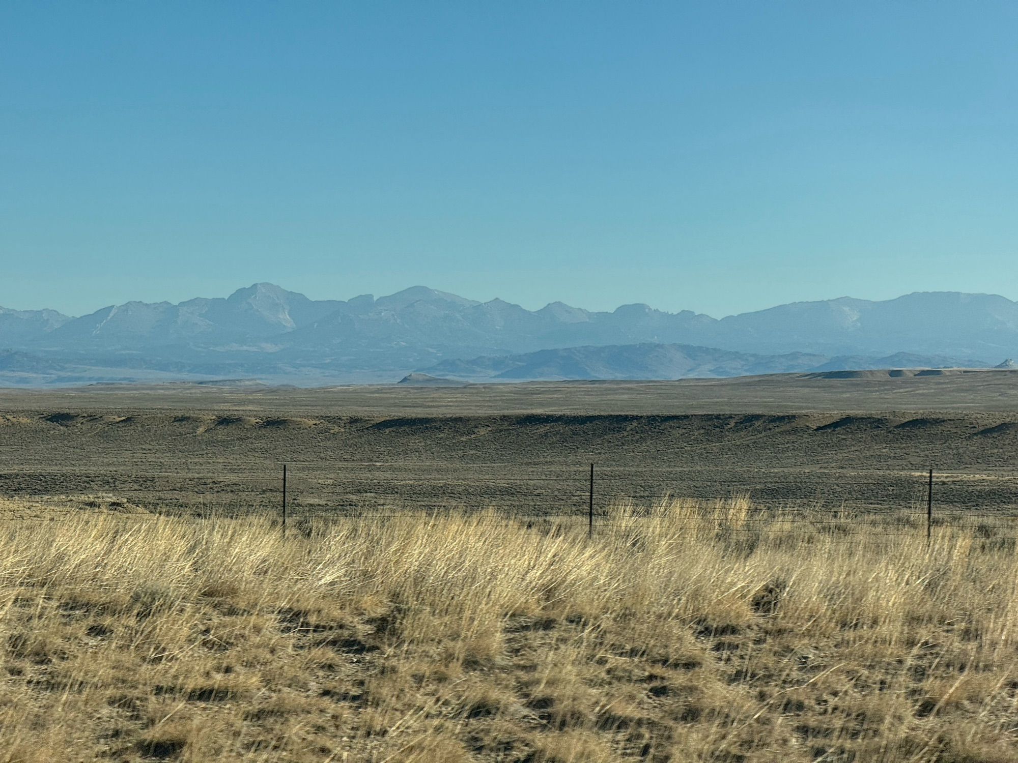 Wind River Range, going from Rock Springs, WY to Pinedale, WY.