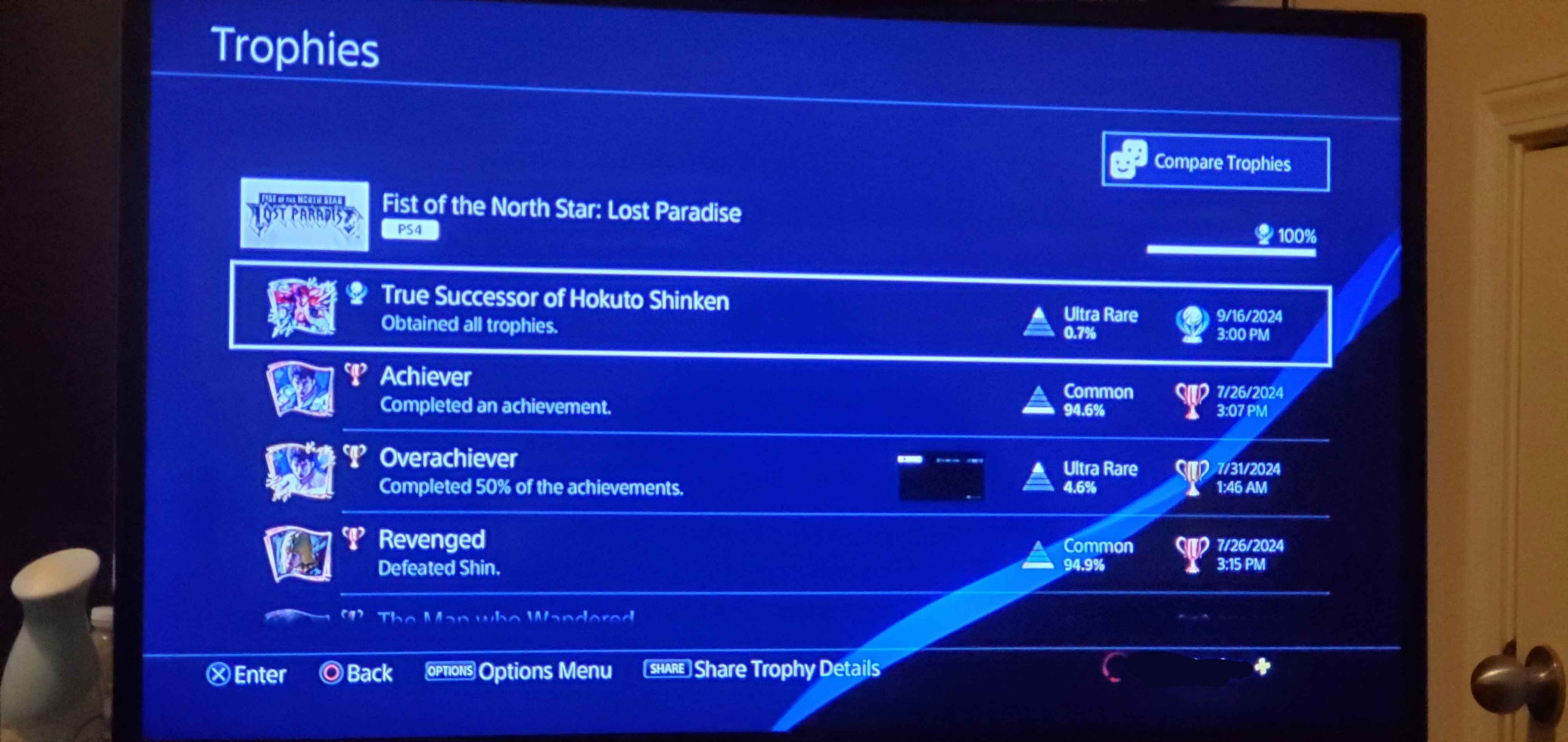 Fist of the North Star: Lost Paradise platinum trophy