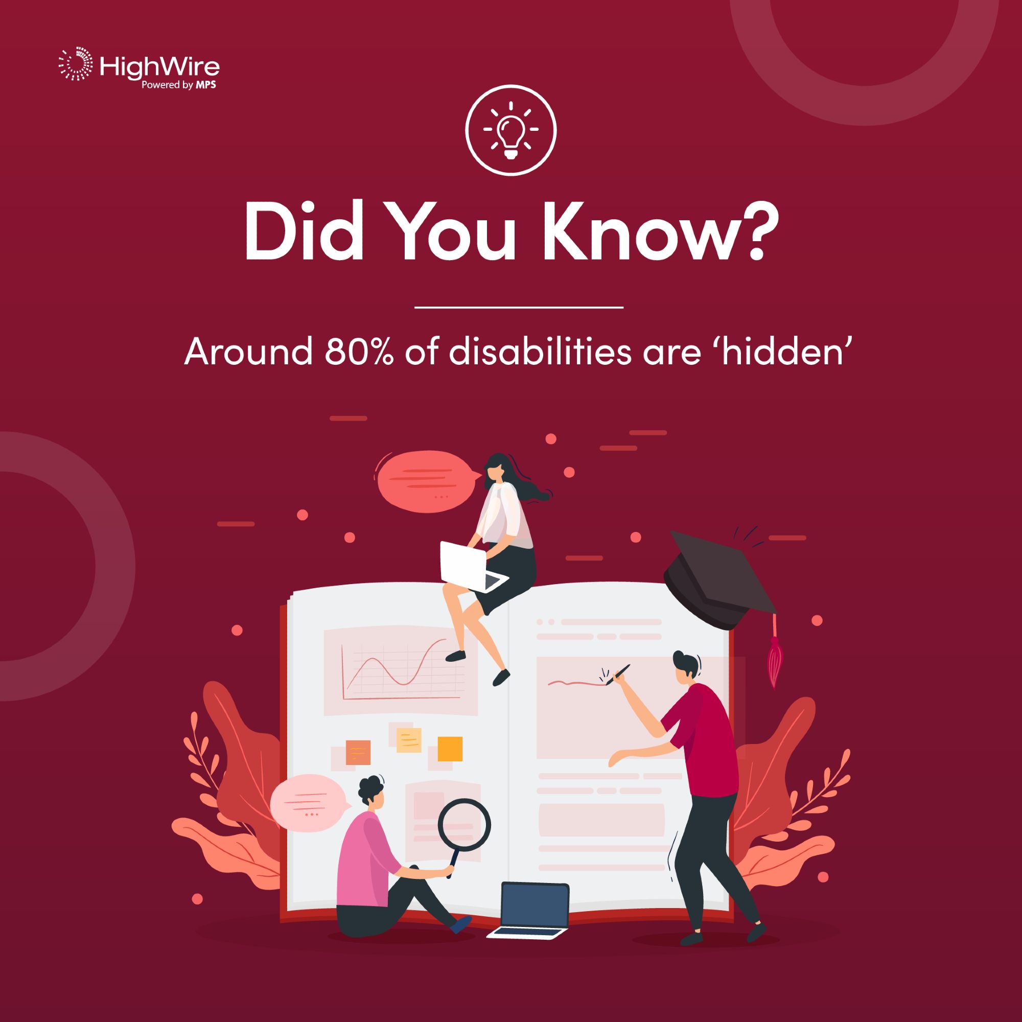 Around 80 per cent of disabilities are hidden