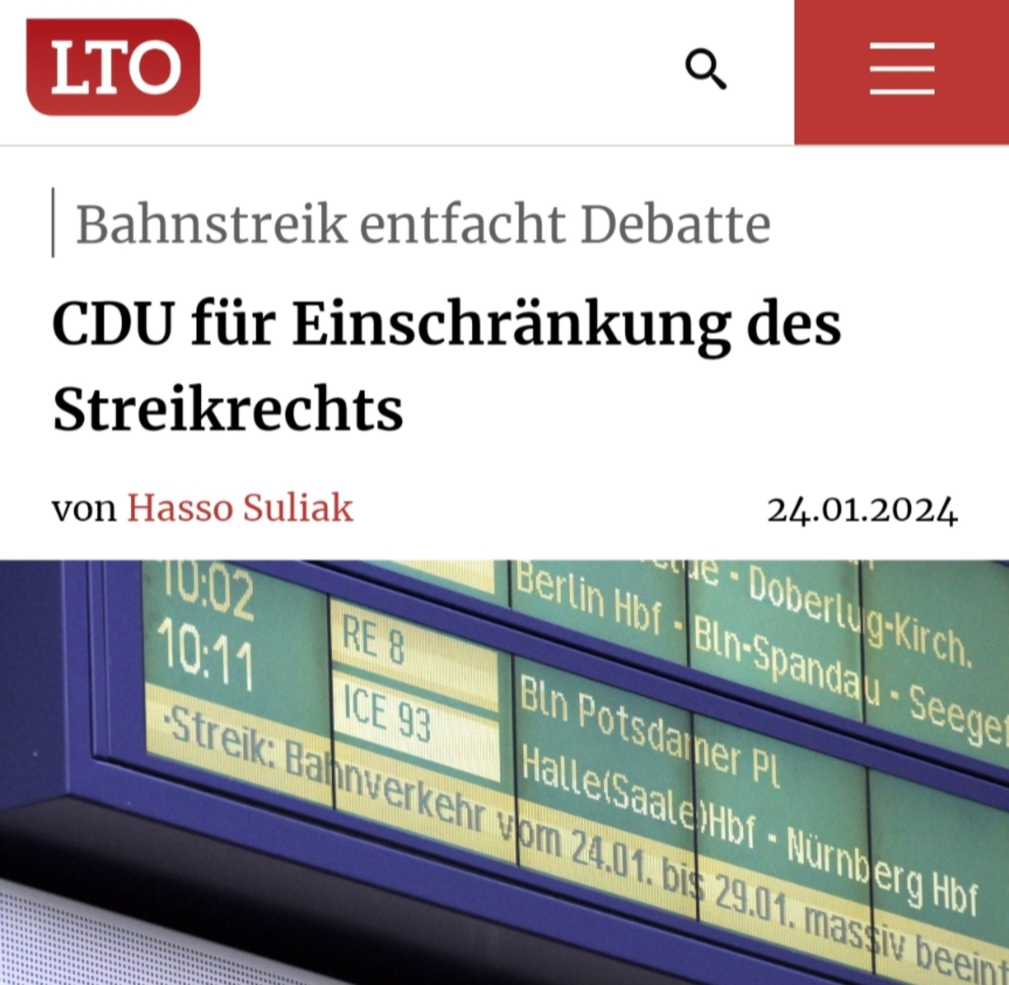 CDU für Einschränkung des Streikrechts