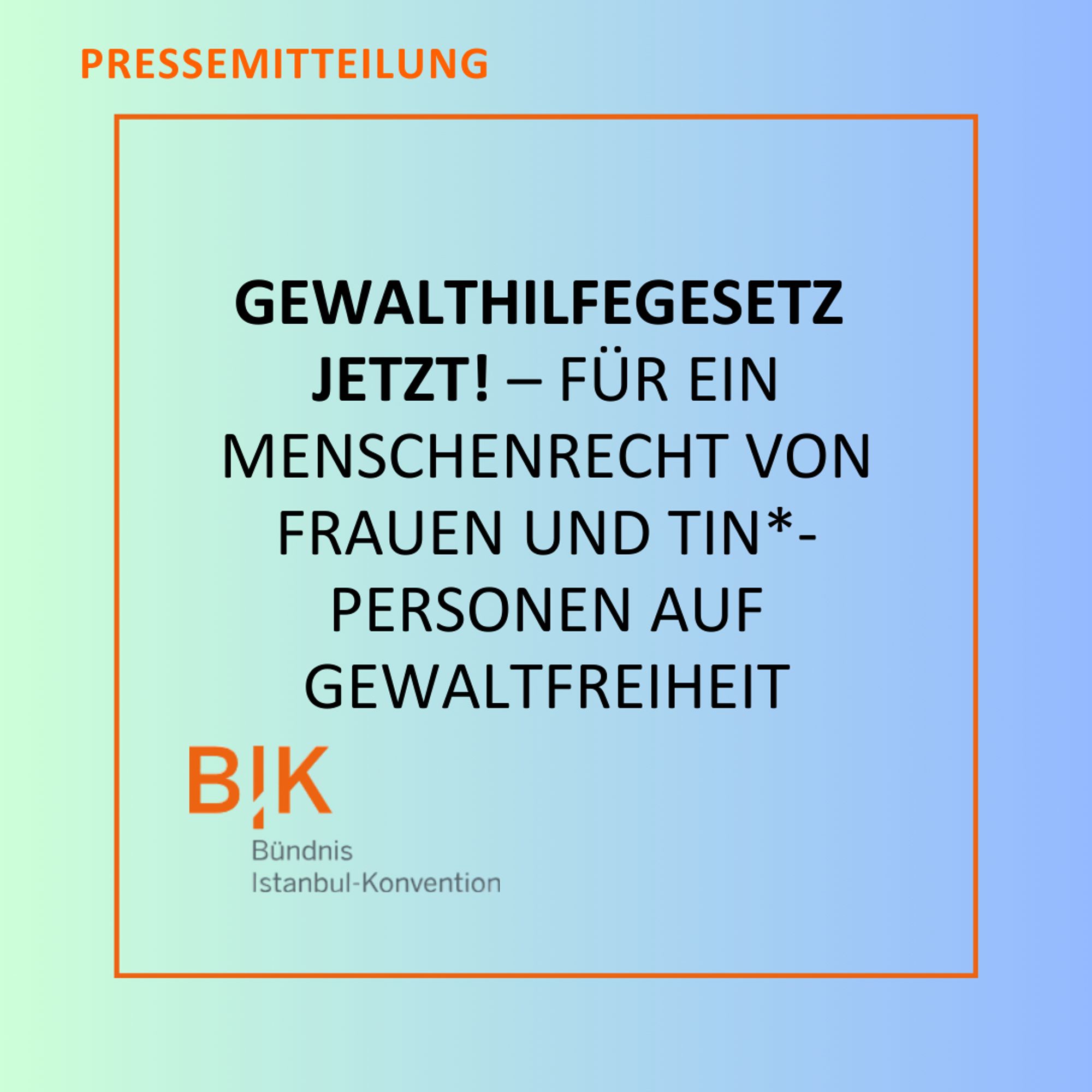 pressemitteilung: Gewalthilfegesetz jetzt! – Für ein Menschenrecht von Frauen und TIN*-Personen auf Gewaltfreiheit