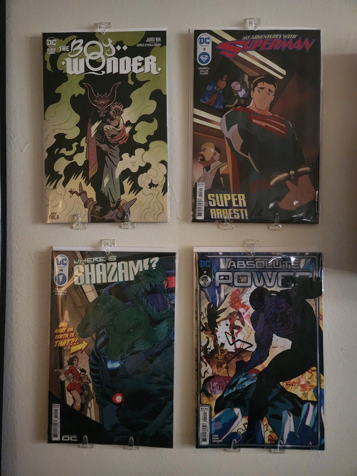 The Boy Wonder #4, My Adventures With Superman #3, Shazam #14, Absolute Power #2