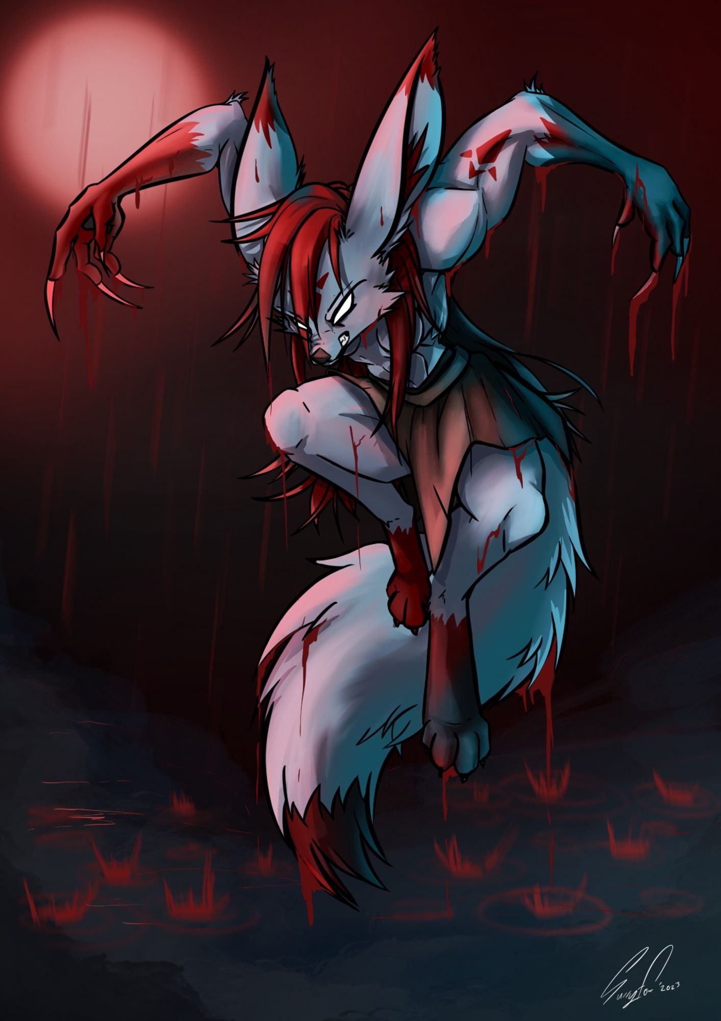 Werefox on the blood moon