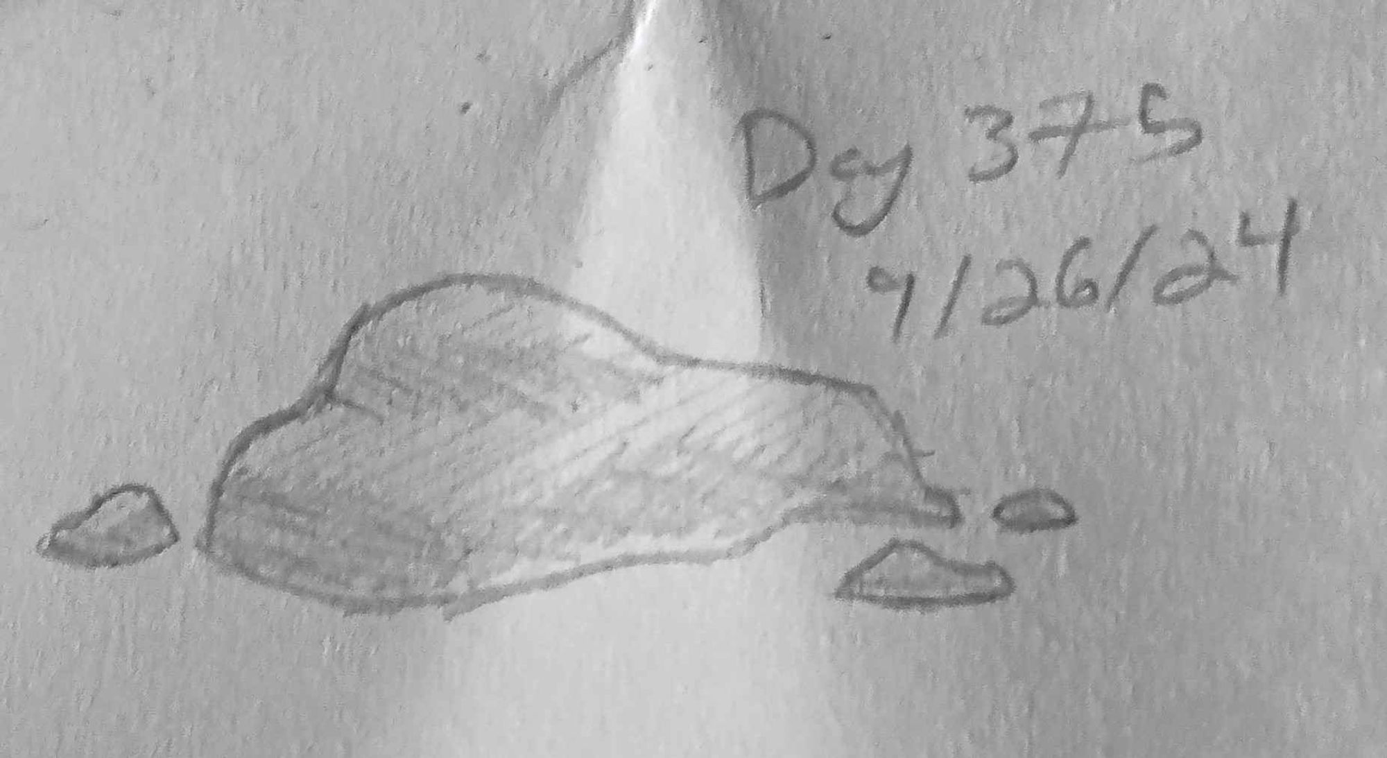 a sketch of a small rock