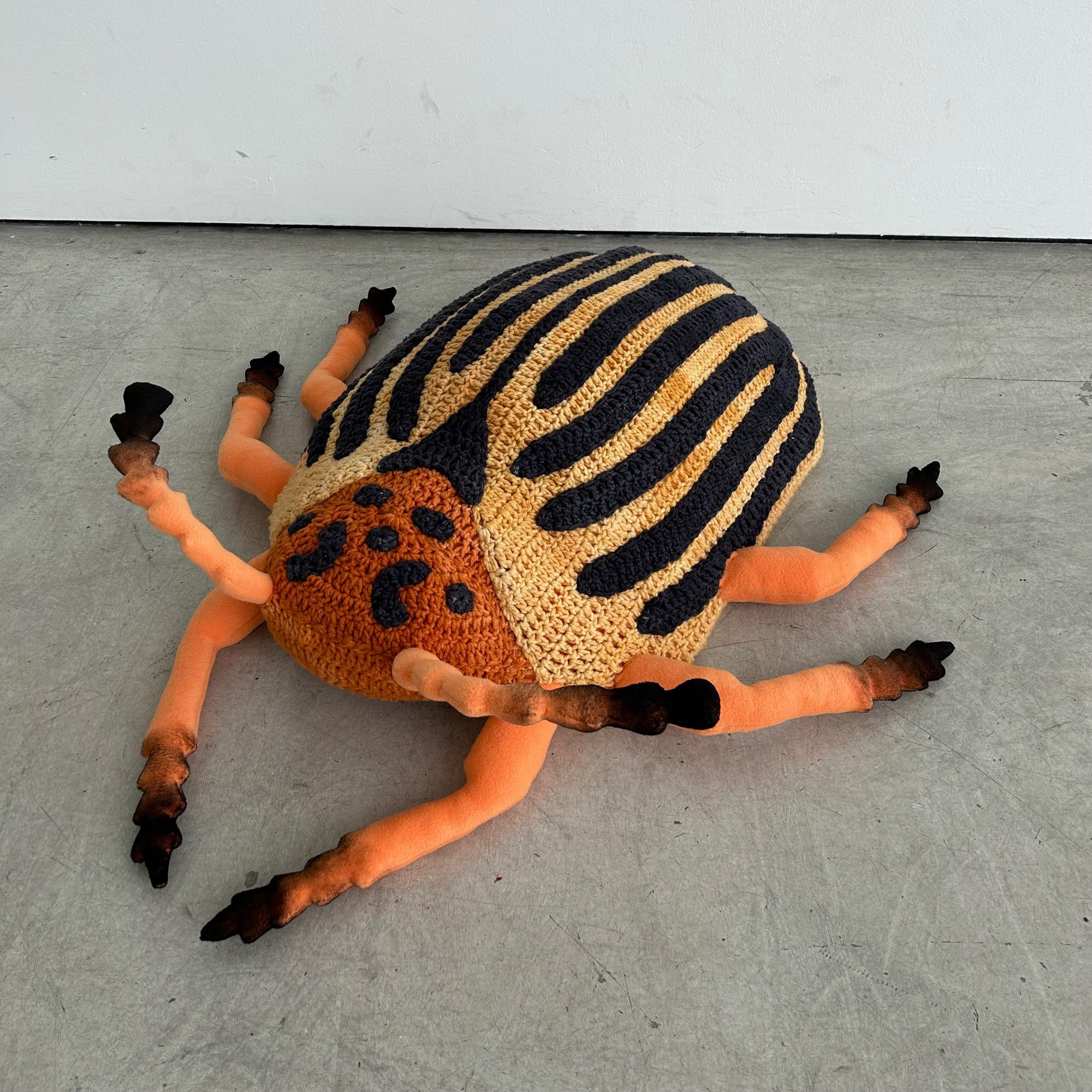 giant crochet colorado potato beetle view from front