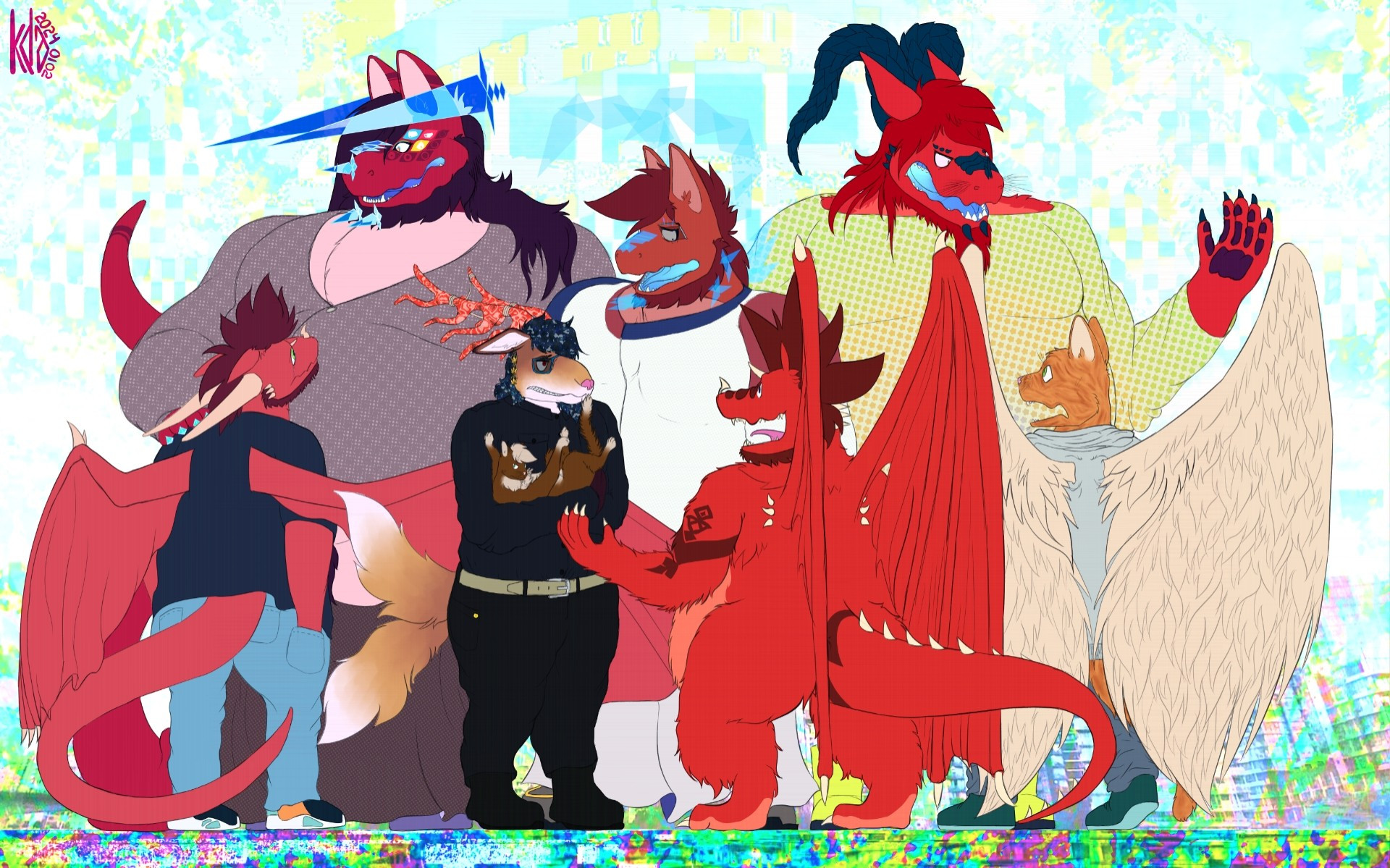 Many different historical versions of my fursona and a few other kinda self-representing OCs.