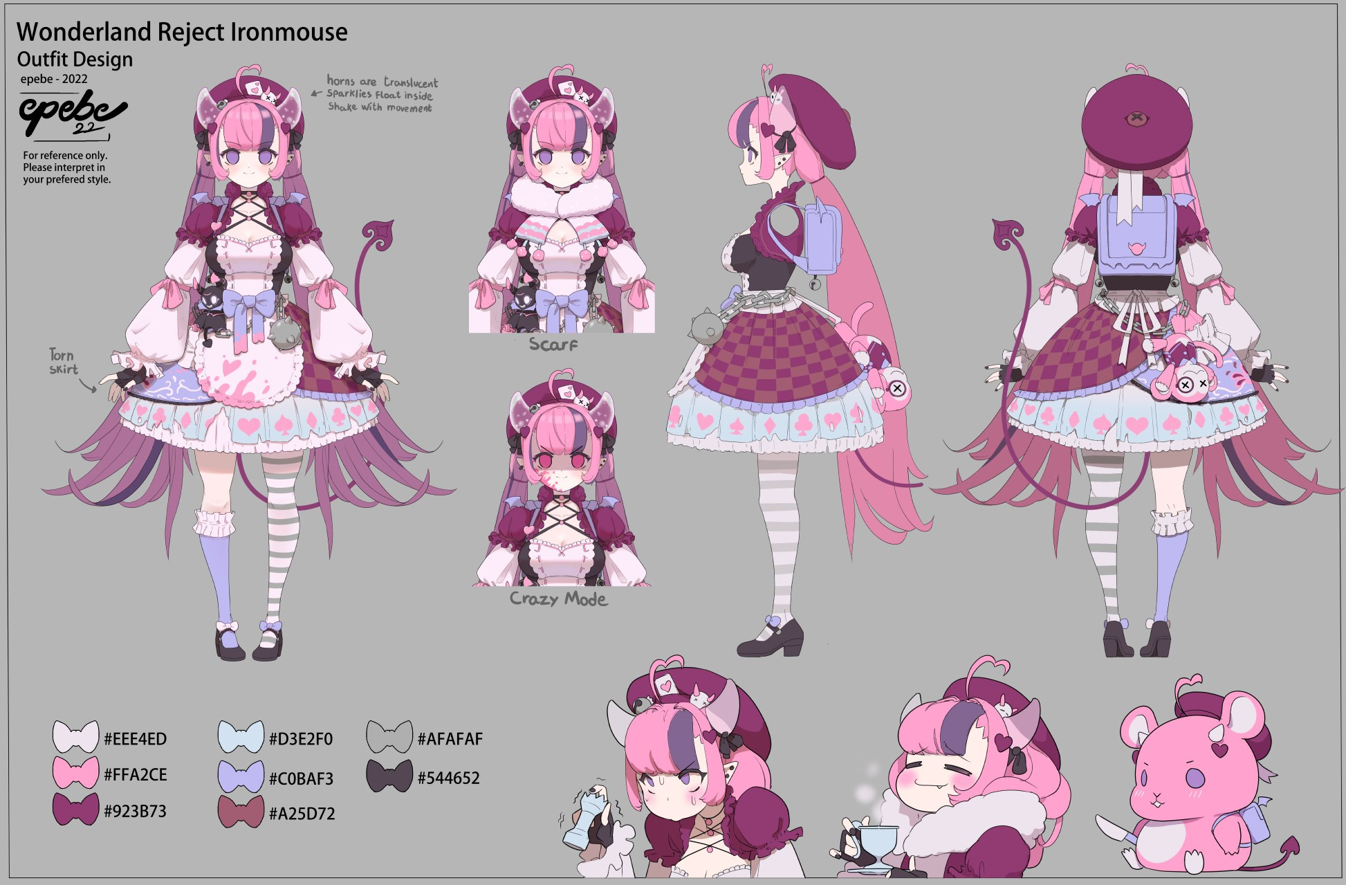 Complete reference sheet of the outfit